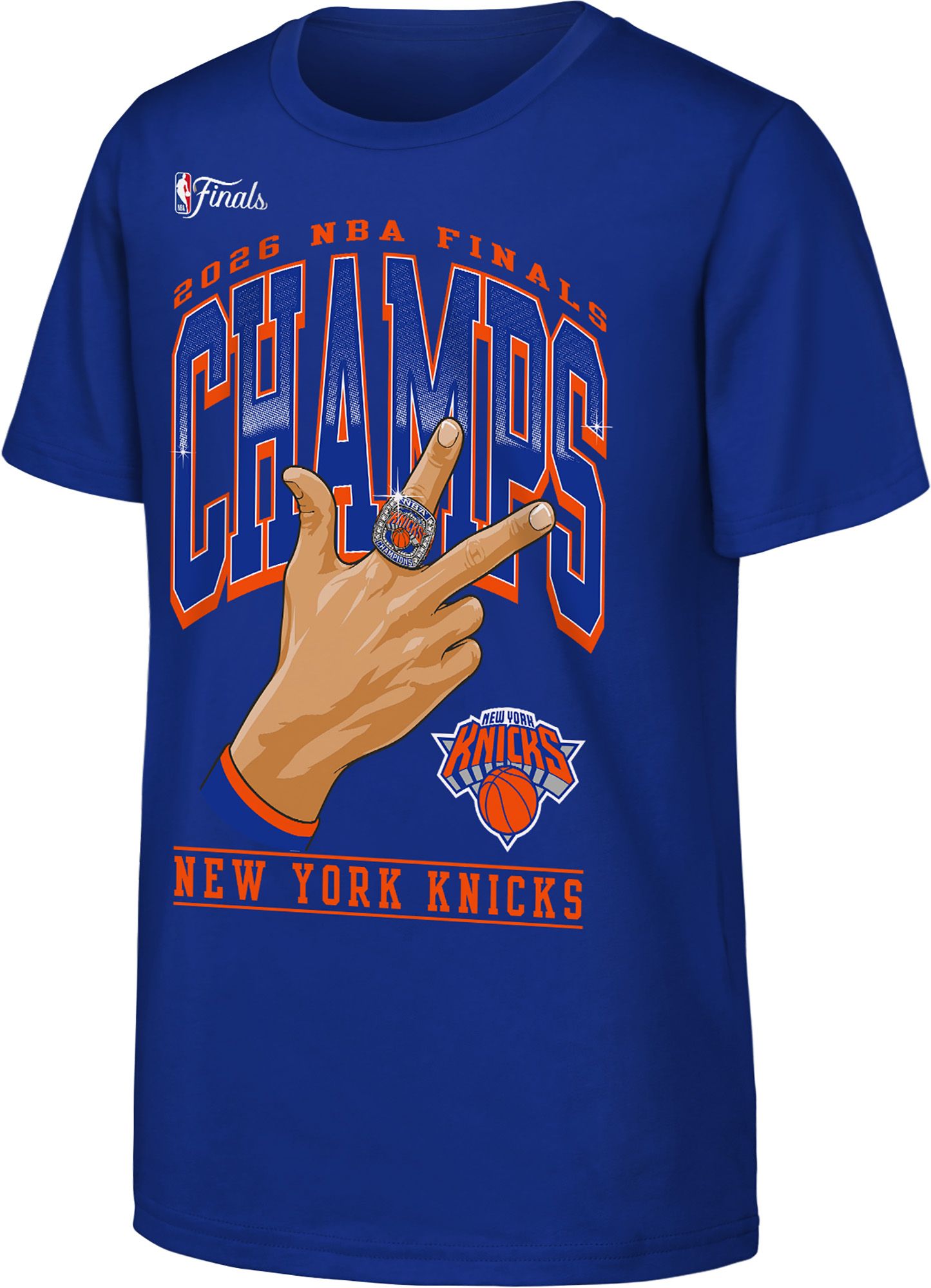 NBA Youth 2026 NBA Champions New York Knicks Ring T-Shirt