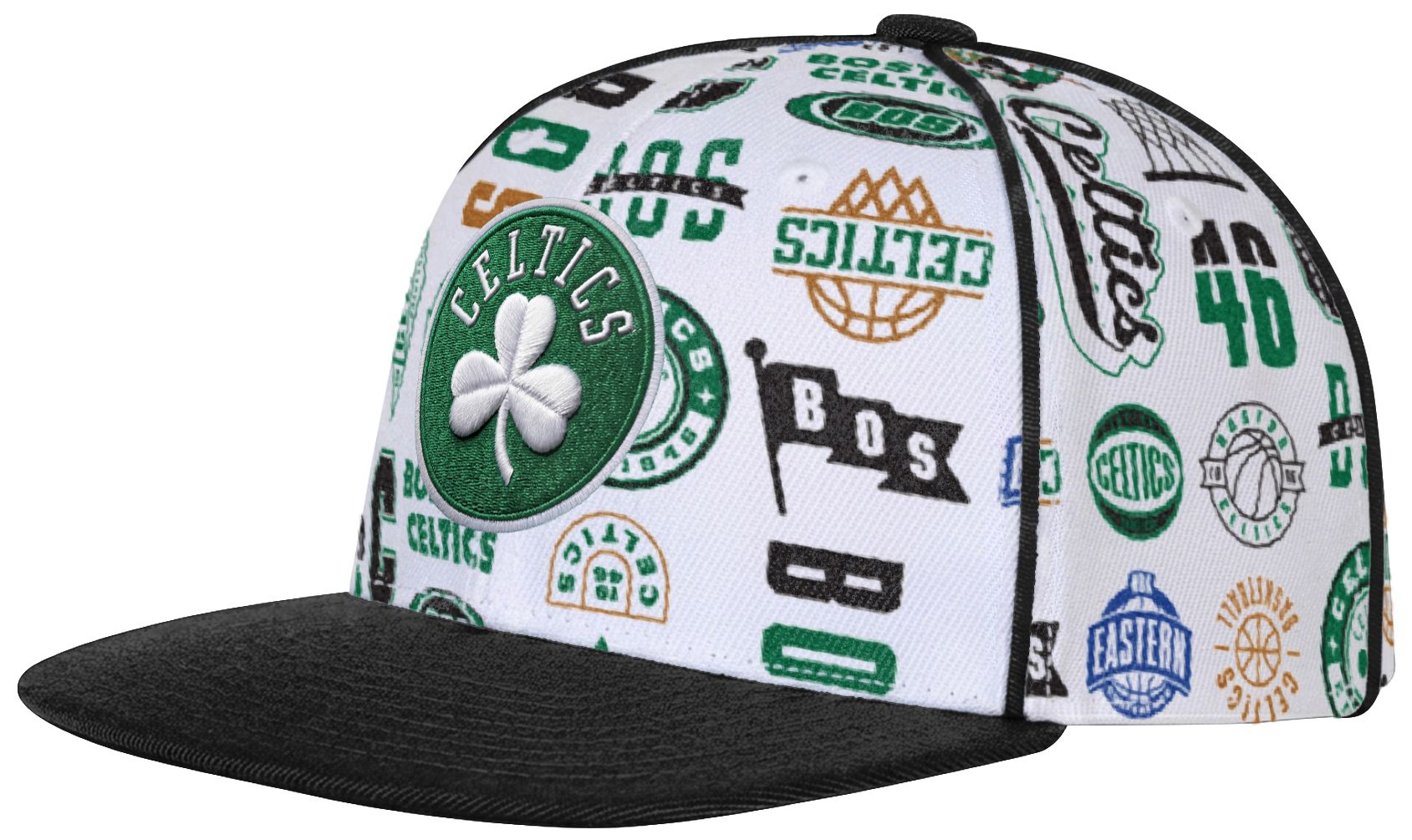 Outerstuff Youth Boston Celtics White Piped Up Snapback Adjustable Hat