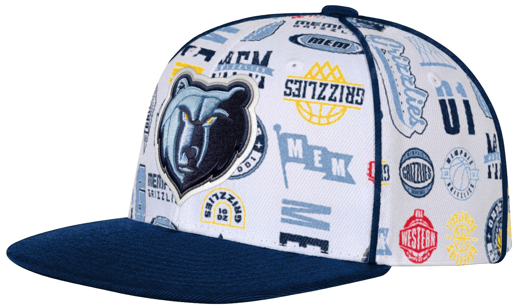 Outerstuff Youth Memphis Grizzlies White Piped Up Snapback Adjustable Hat