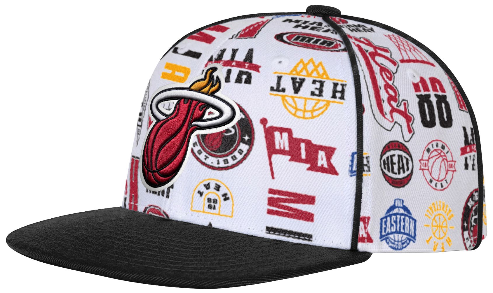 Outerstuff Youth Miami Heat White Piped Up Snapback Adjustable Hat
