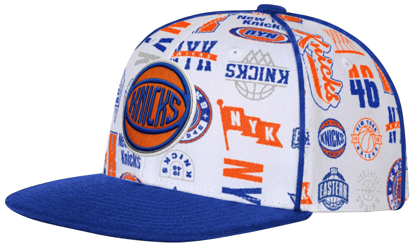 Outerstuff Youth New York Knicks White Piped Up Snapback Adjustable Hat