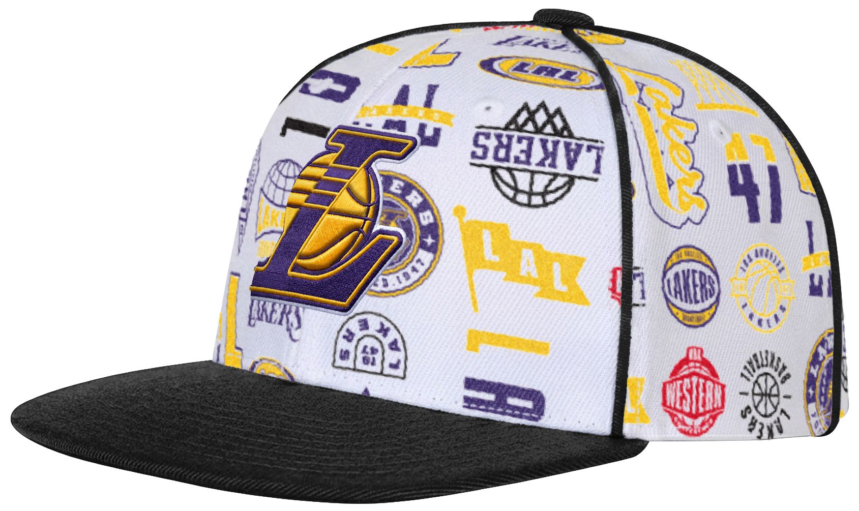 Outerstuff Youth Los Angeles Lakers White Piped Up Snapback Adjustable Hat