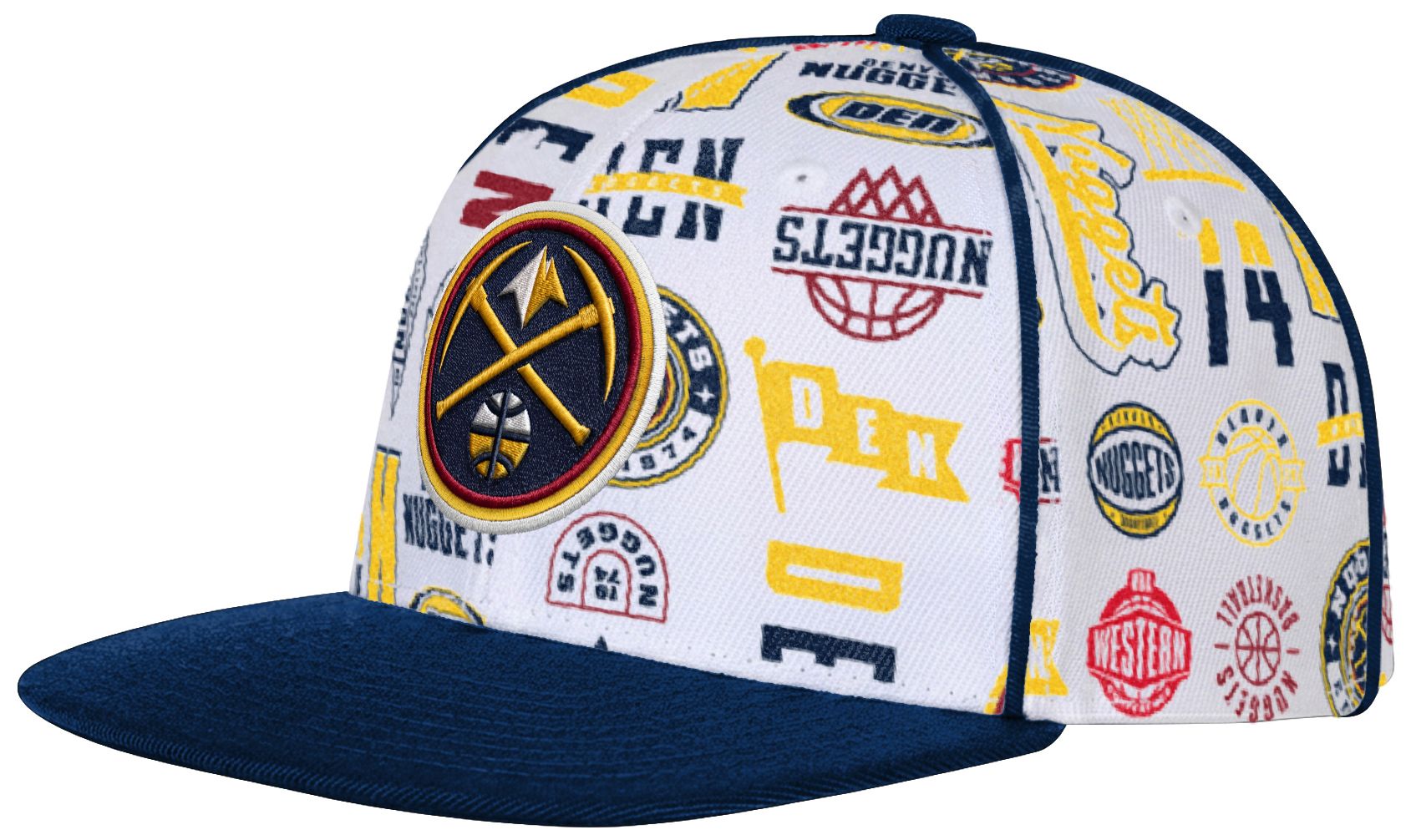 Outerstuff Youth Denver Nuggets White Piped Up Snapback Adjustable Hat