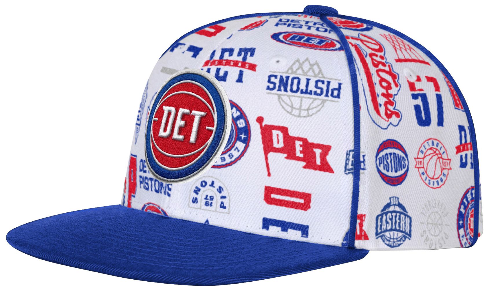 Outerstuff Youth Detroit Pistons White Piped Up Snapback Adjustable Hat