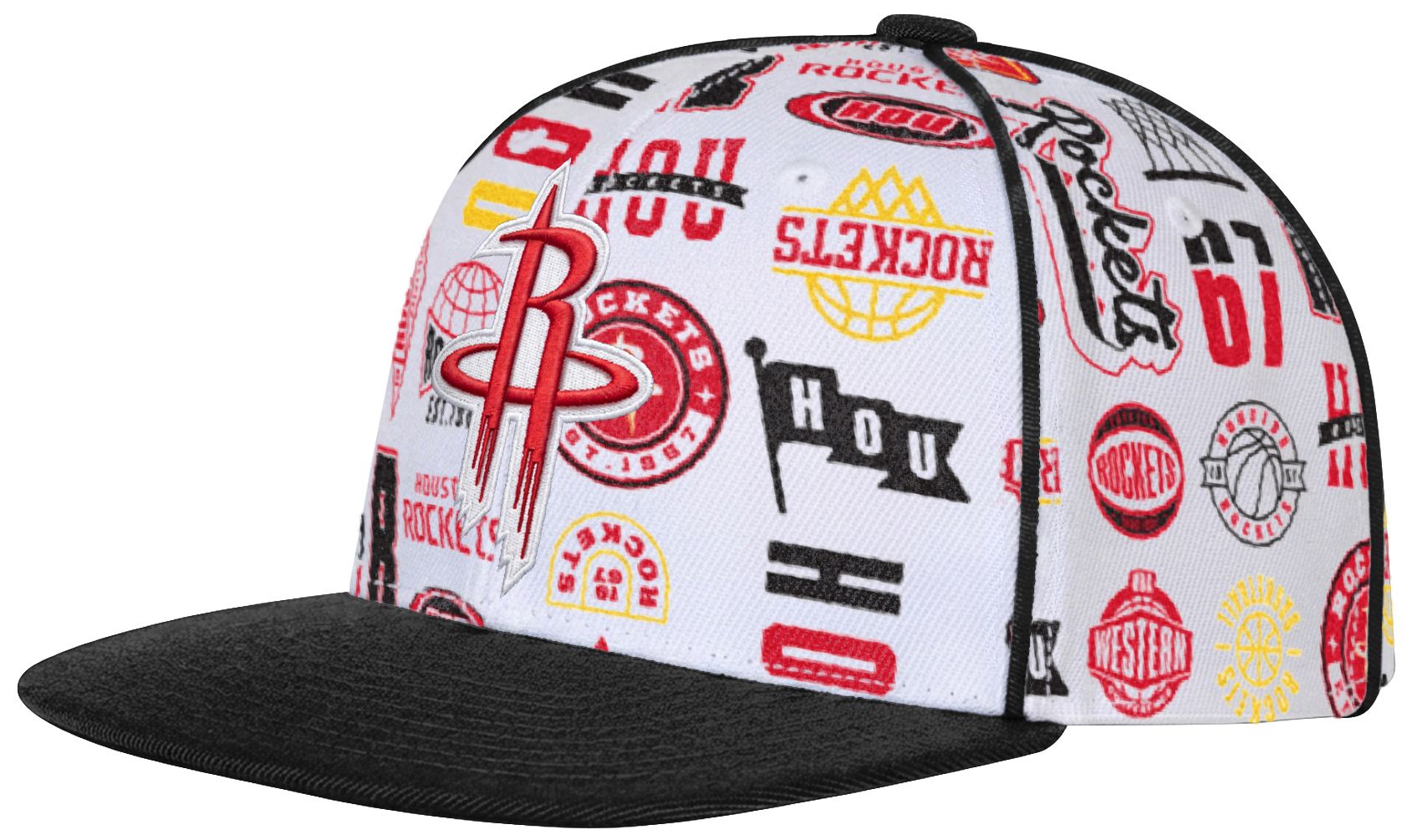 Outerstuff Youth Houston Rockets White Piped Up Snapback Adjustable Hat