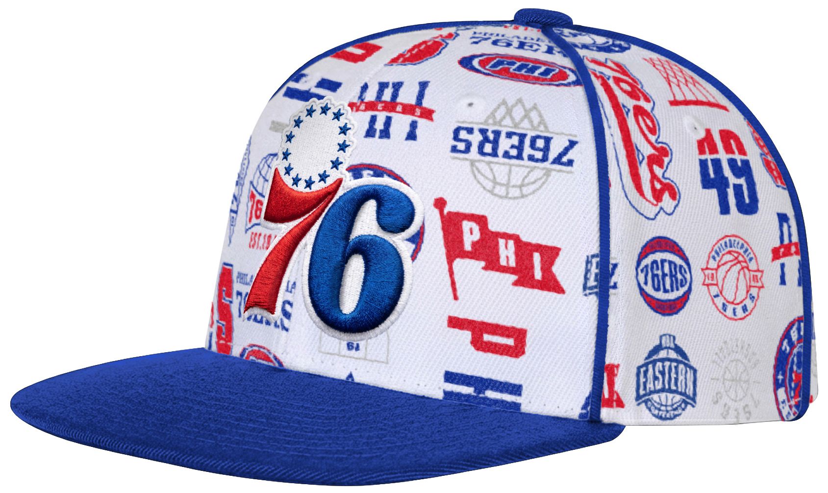Outerstuff Youth Philadelphia 76ers White Piped Up Snapback Adjustable Hat