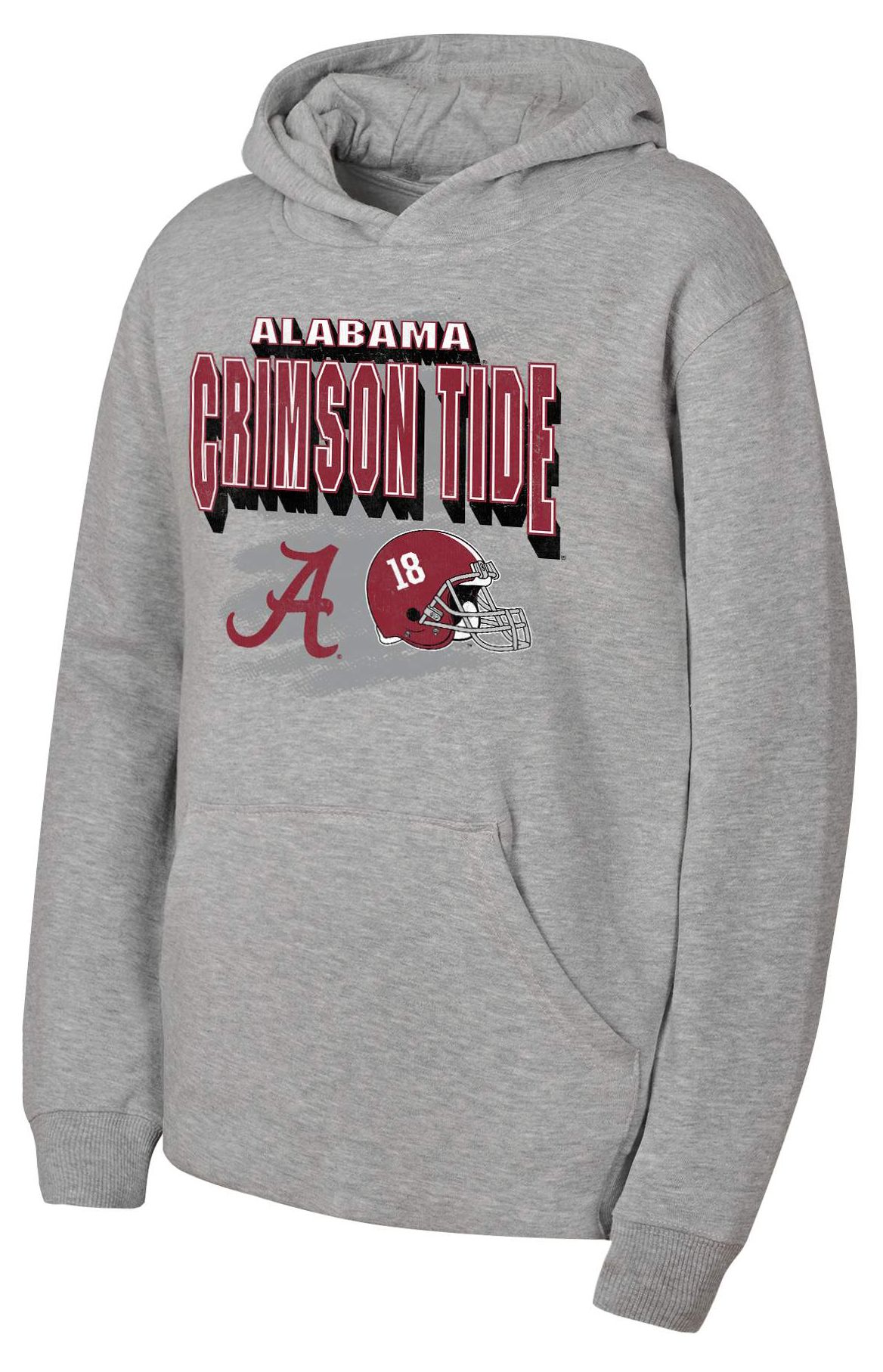NCAA Youth Alabama Crimson Tide Heather Gray Throwdown Crewneck Sweatshirt