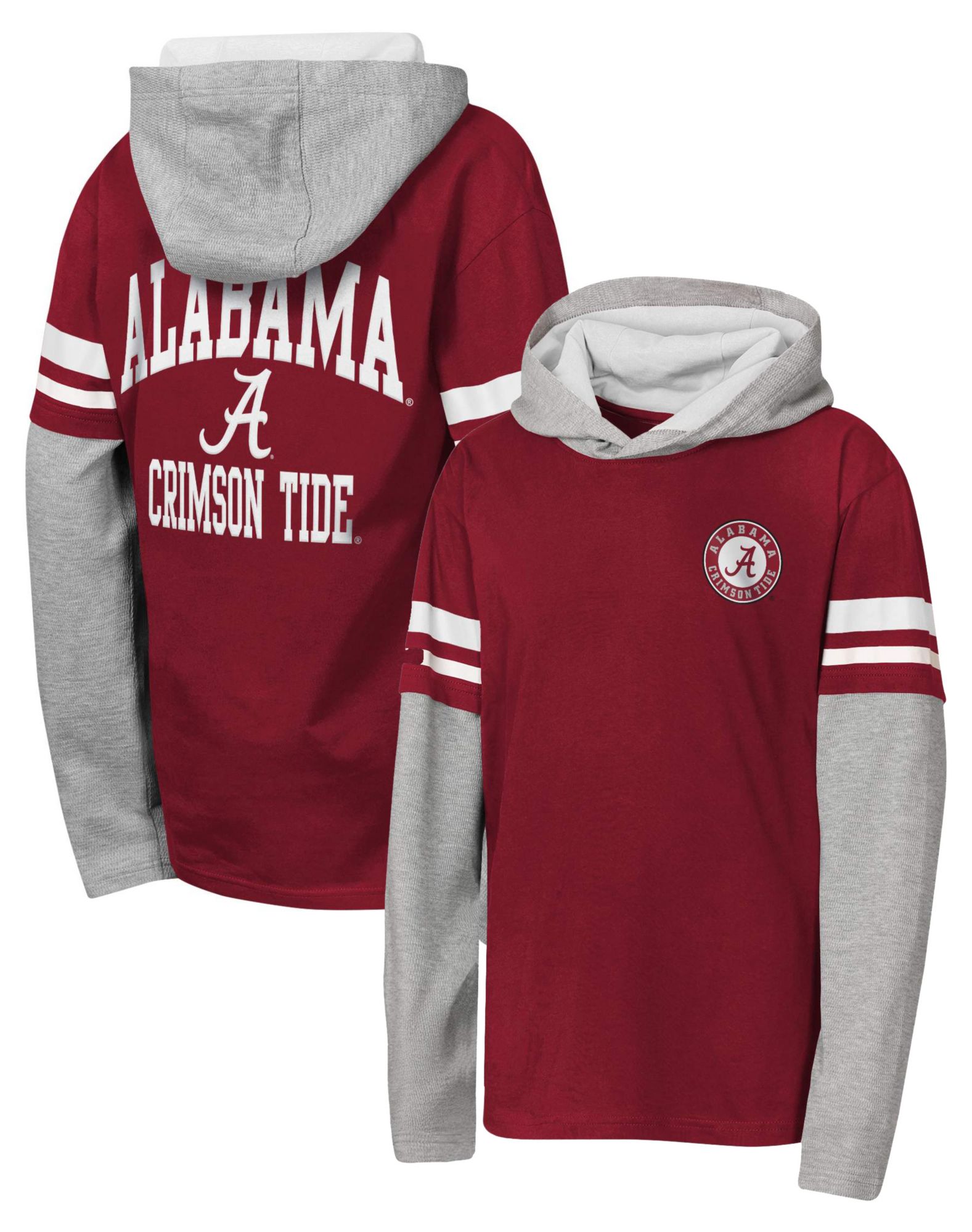NCAA Youth Alabama Crimson Tide Red Fair Catch Hoodie