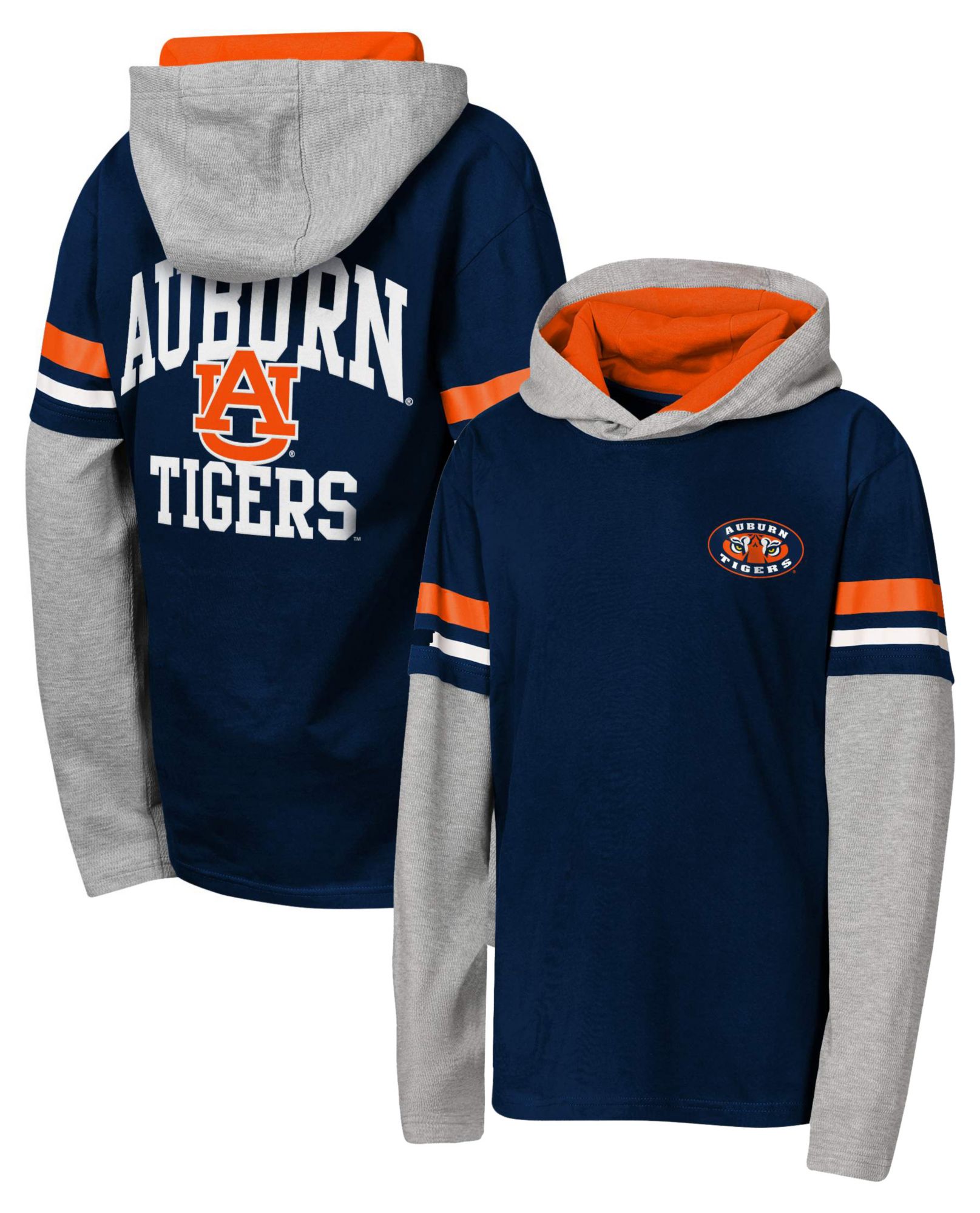NCAA Youth Auburn Tigers Navy Fair Catch Hoodie