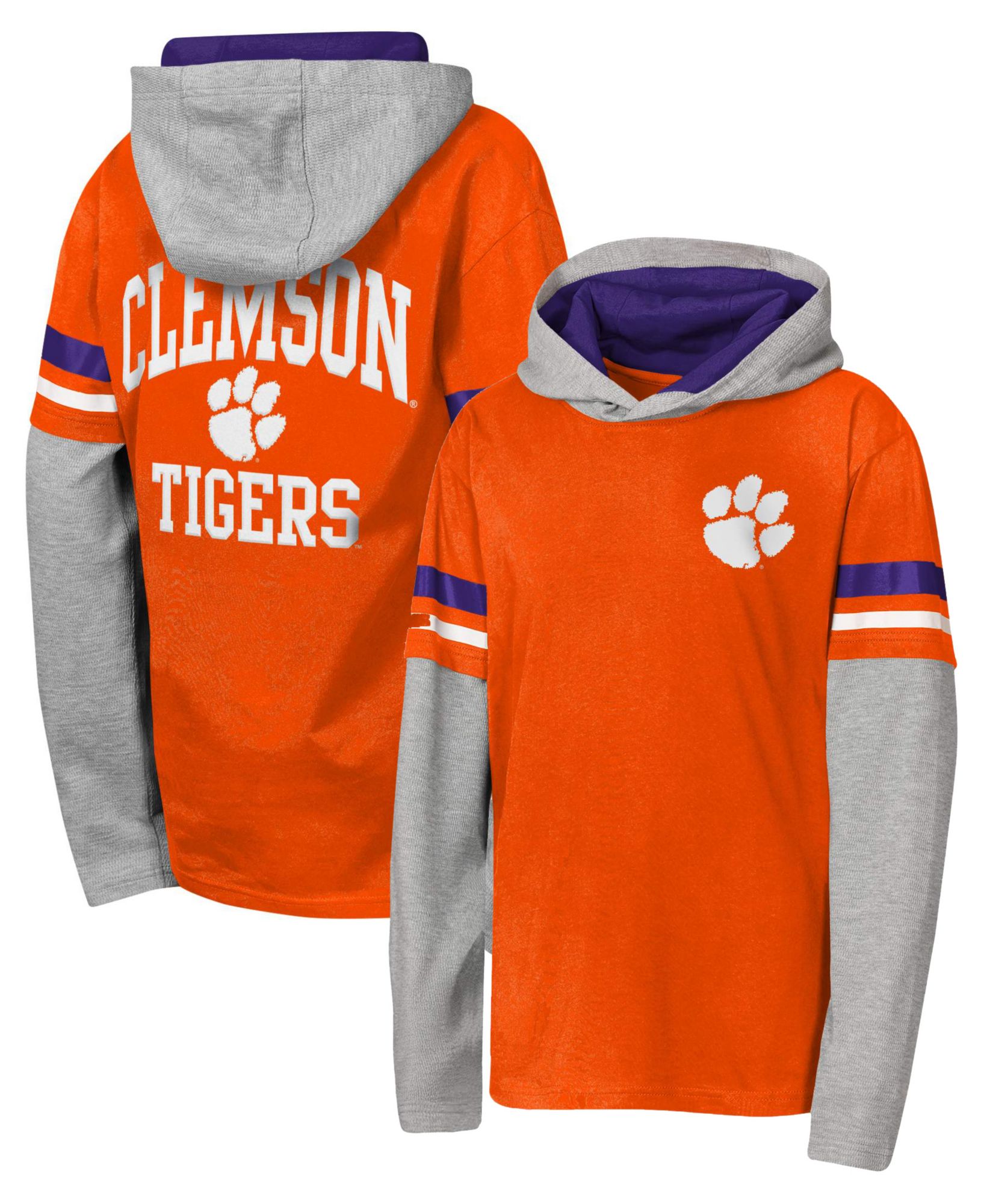 NCAA Youth Clemson Tigers Orange Fair Catch Hoodie