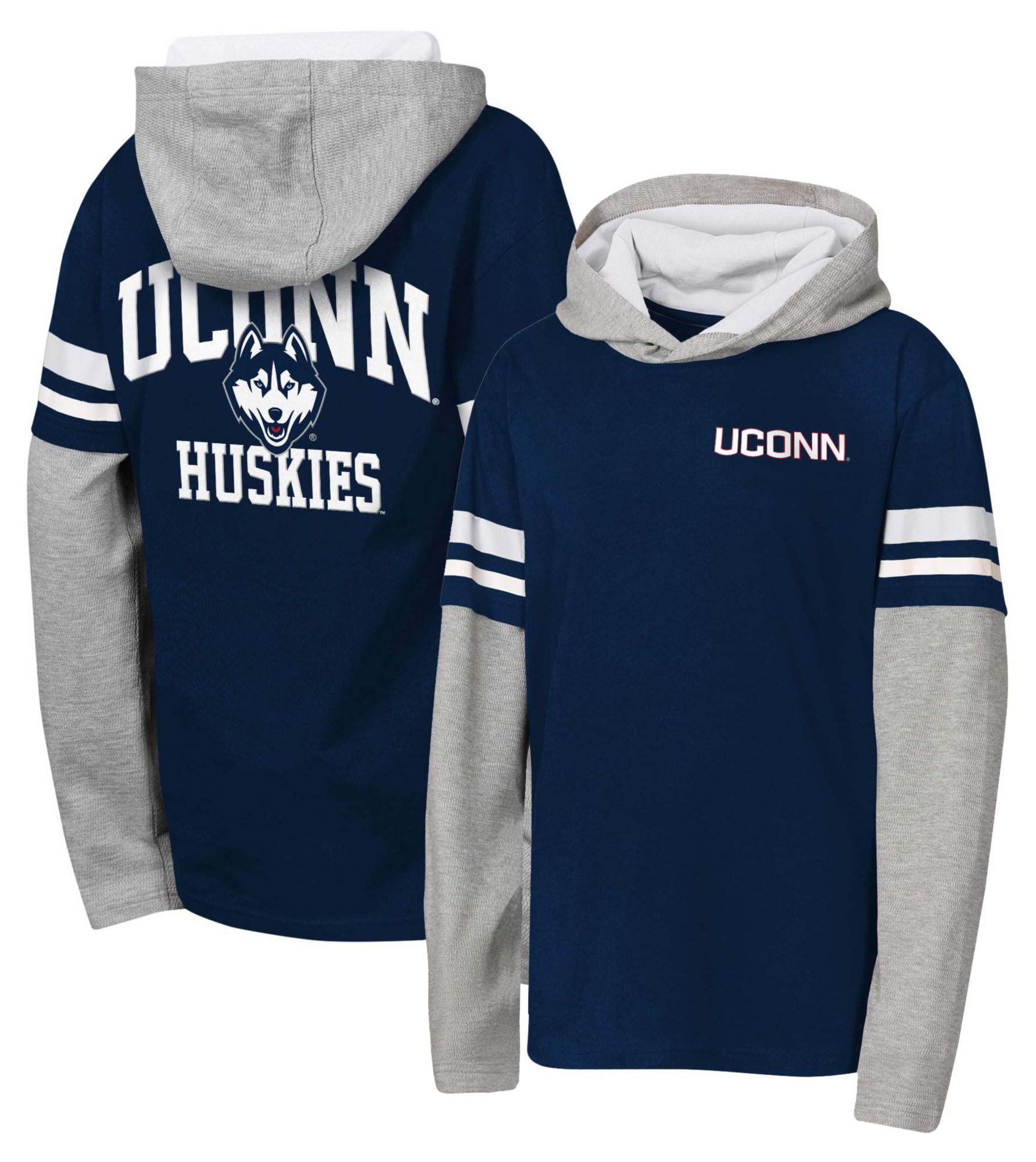 NCAA Youth UConn Huskies Navy Fair Catch Hoodie