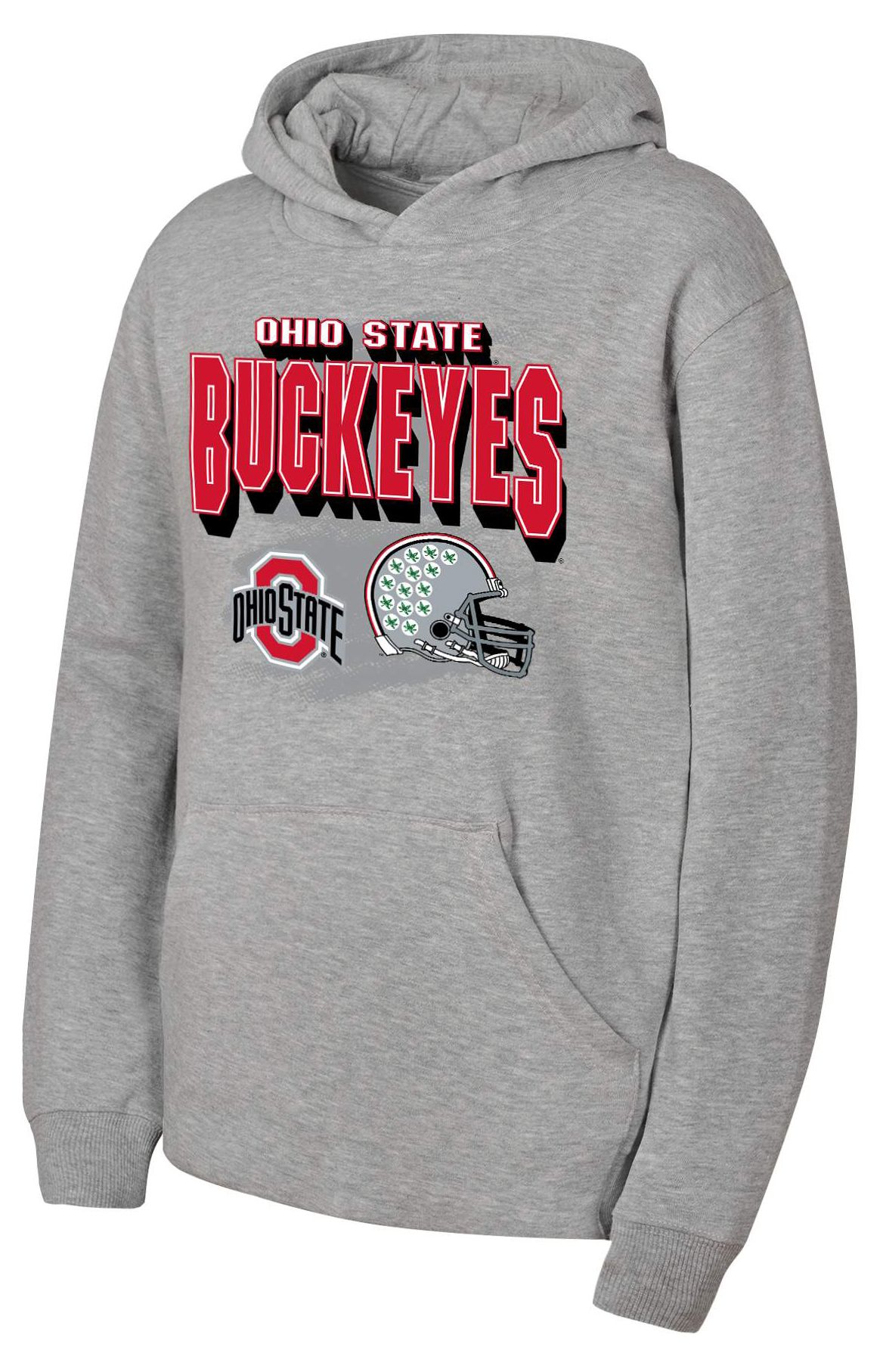 NCAA Youth Ohio State Buckeyes Heather Gray Throwdown Crewneck Sweatshirt