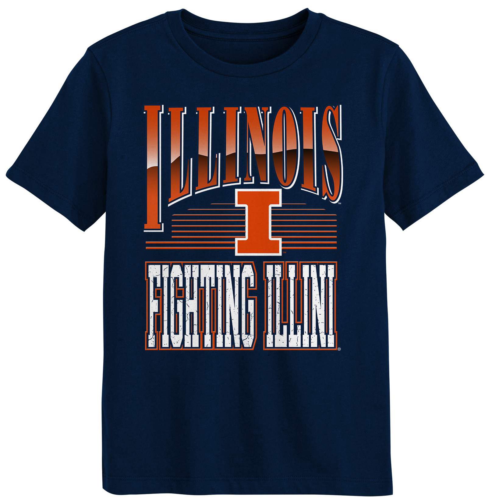 NCAA Youth Illinois Fighting Illini Navy Chrome Header T-Shirt
