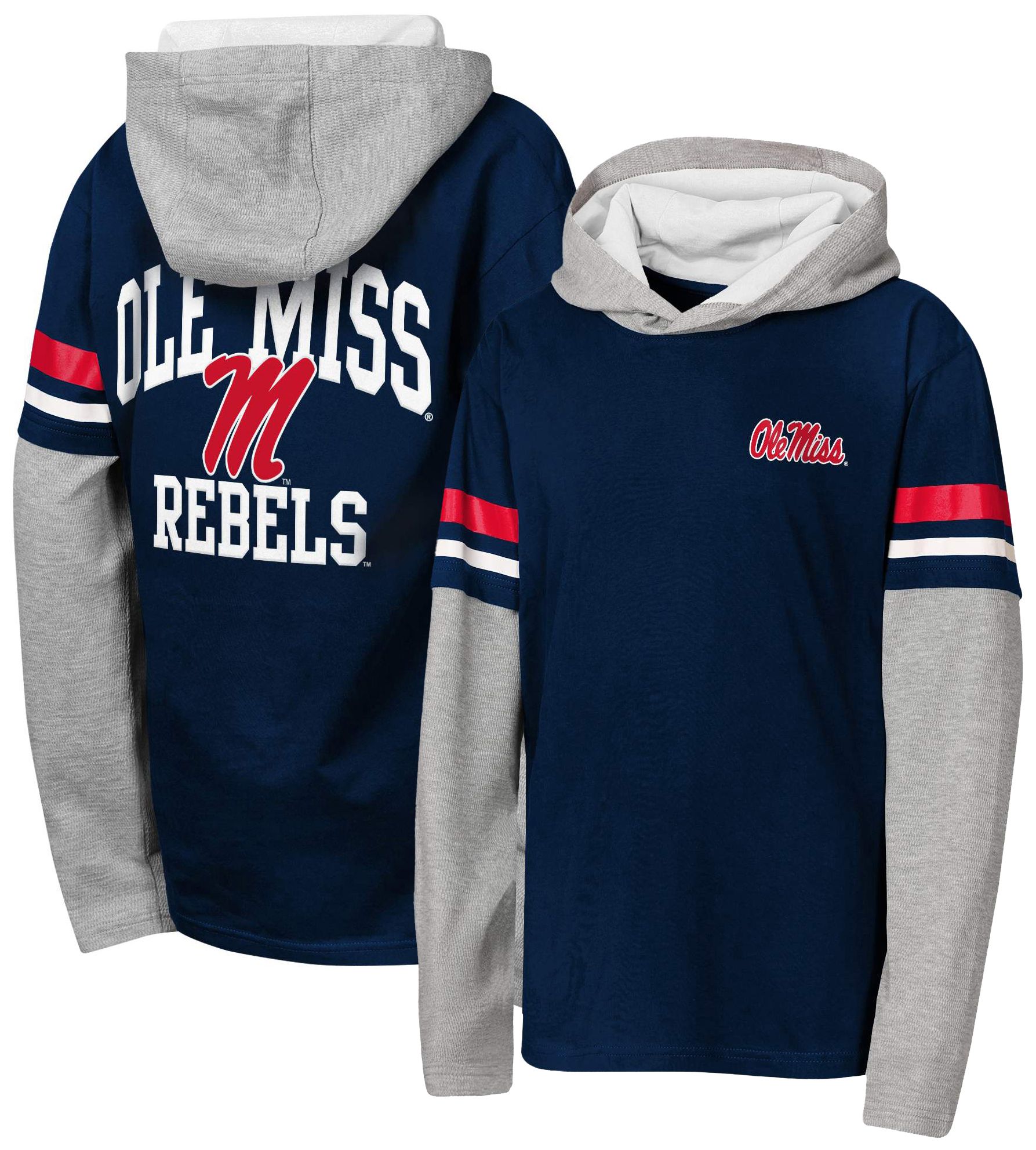 NCAA Youth Ole Miss Rebels Navy Fair Catch Hoodie
