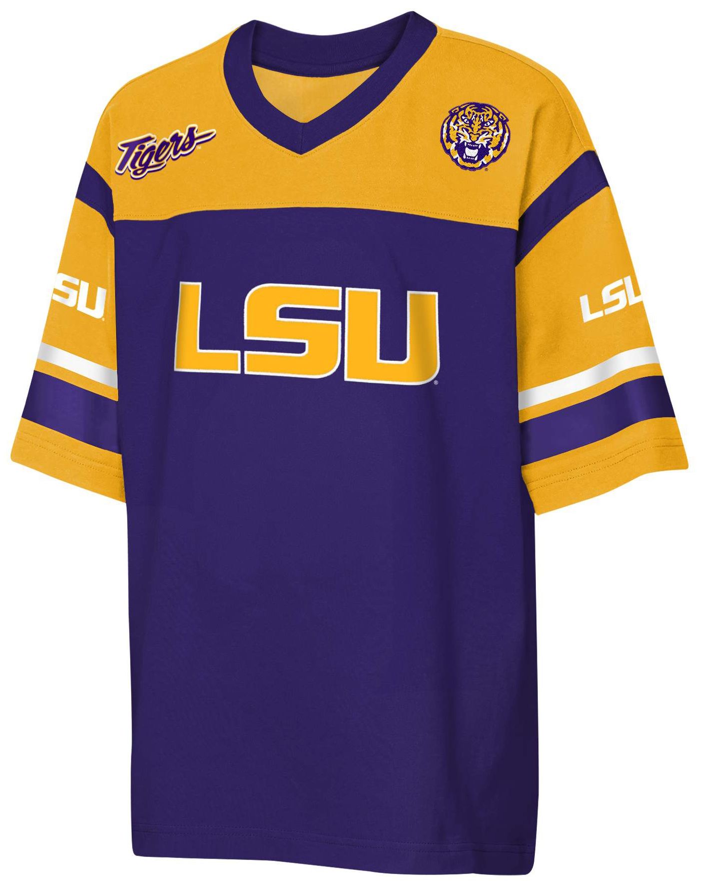 NCAA Youth LSU Tigers Purple Chop Block Jersey