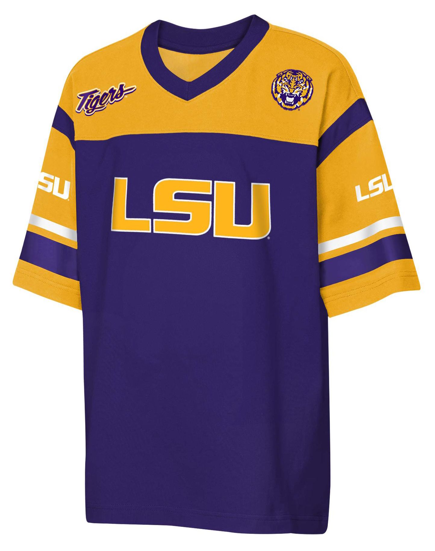 NCAA Youth LSU Tigers Purple Chop Block Jersey