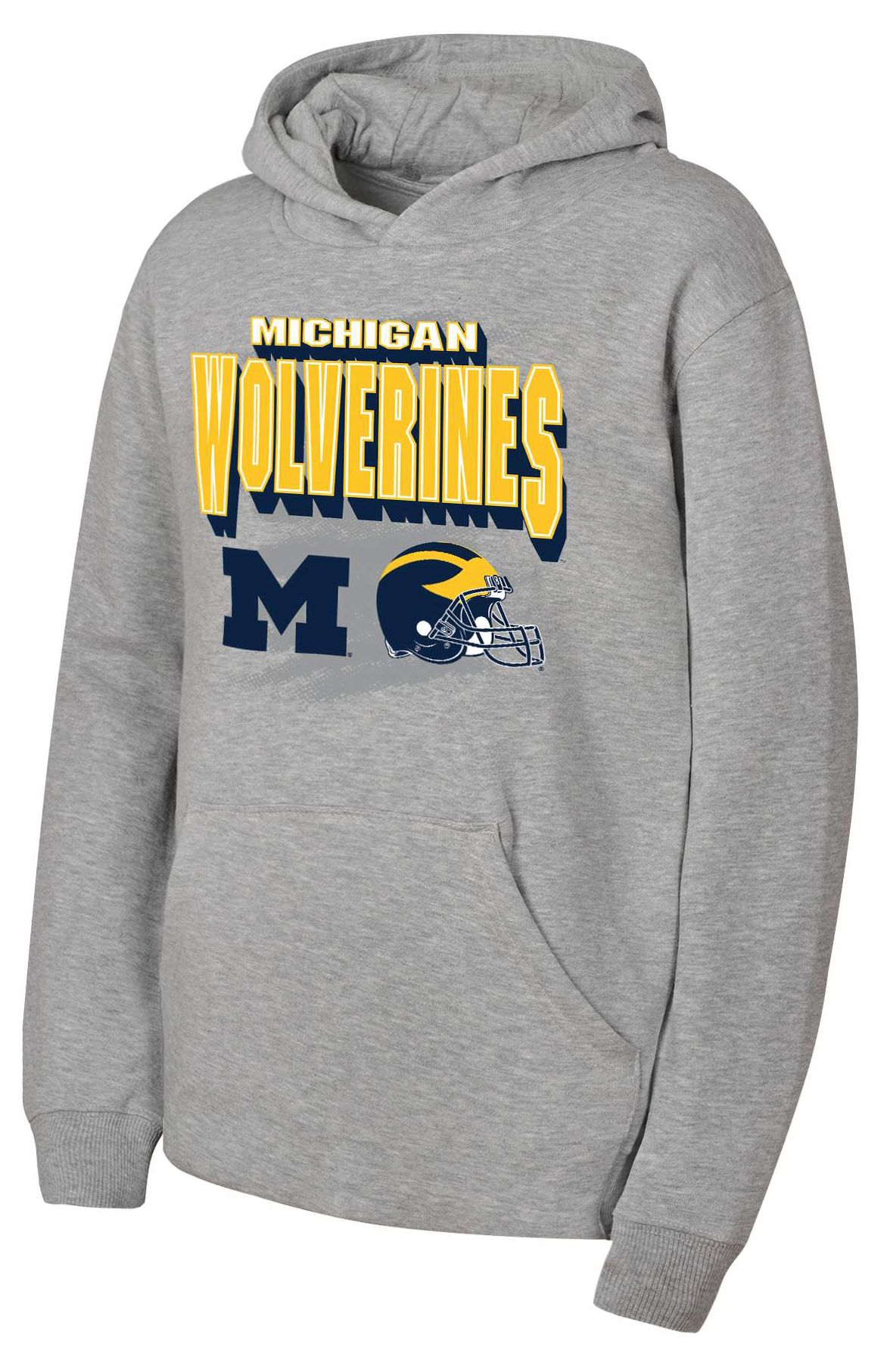 NCAA Youth Michigan Wolverines Heather Gray Throwdown Crewneck Sweatshirt