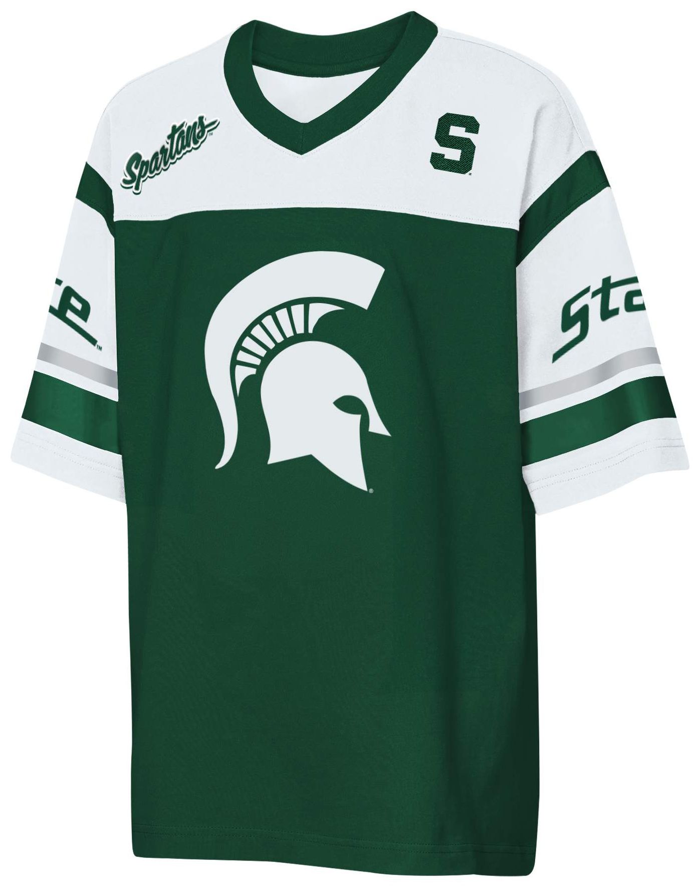 NCAA Youth Michigan State Spartans Green Chop Block Jersey