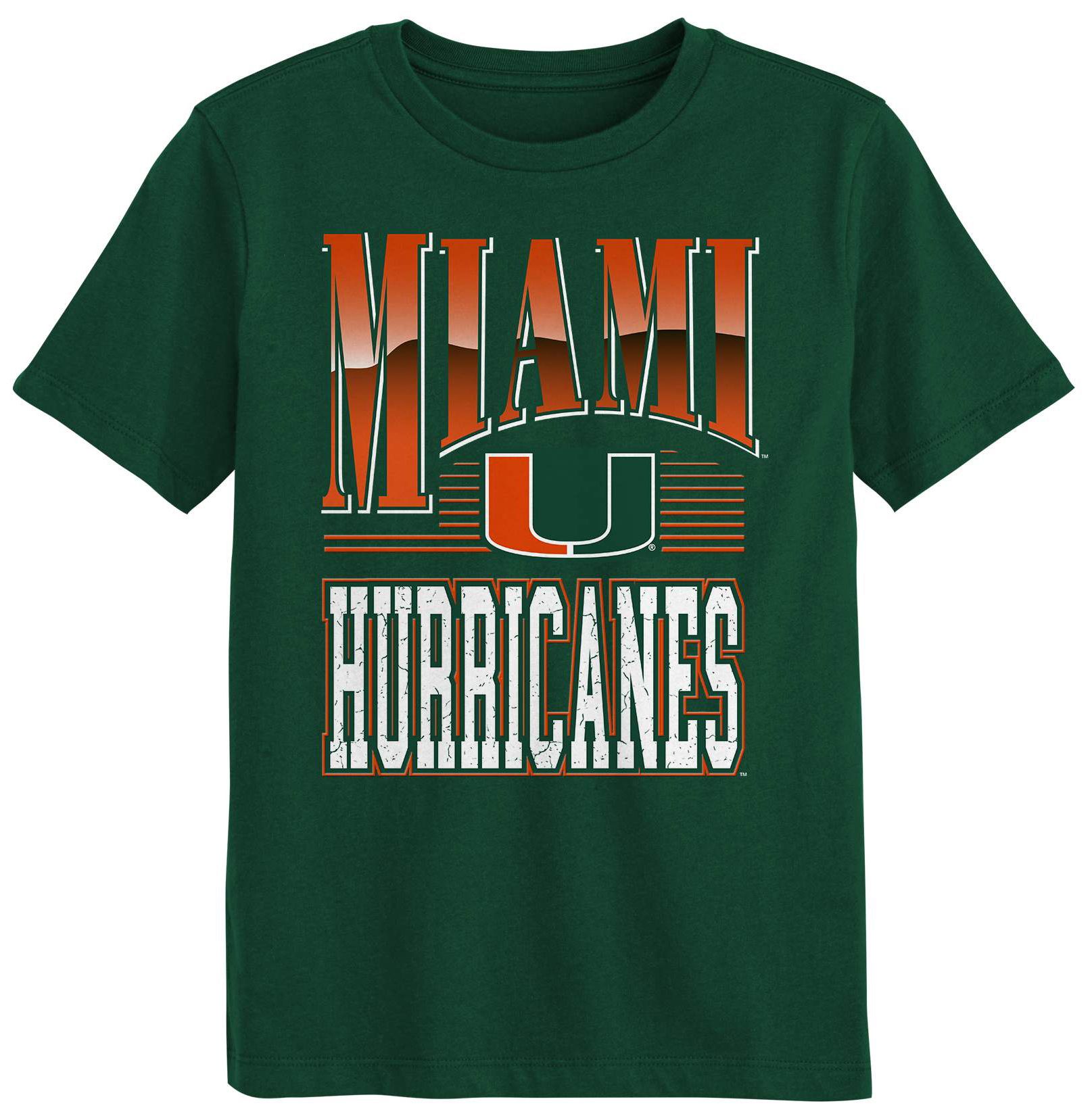 NCAA Youth Miami Hurricanes Green Chrome Header T-Shirt