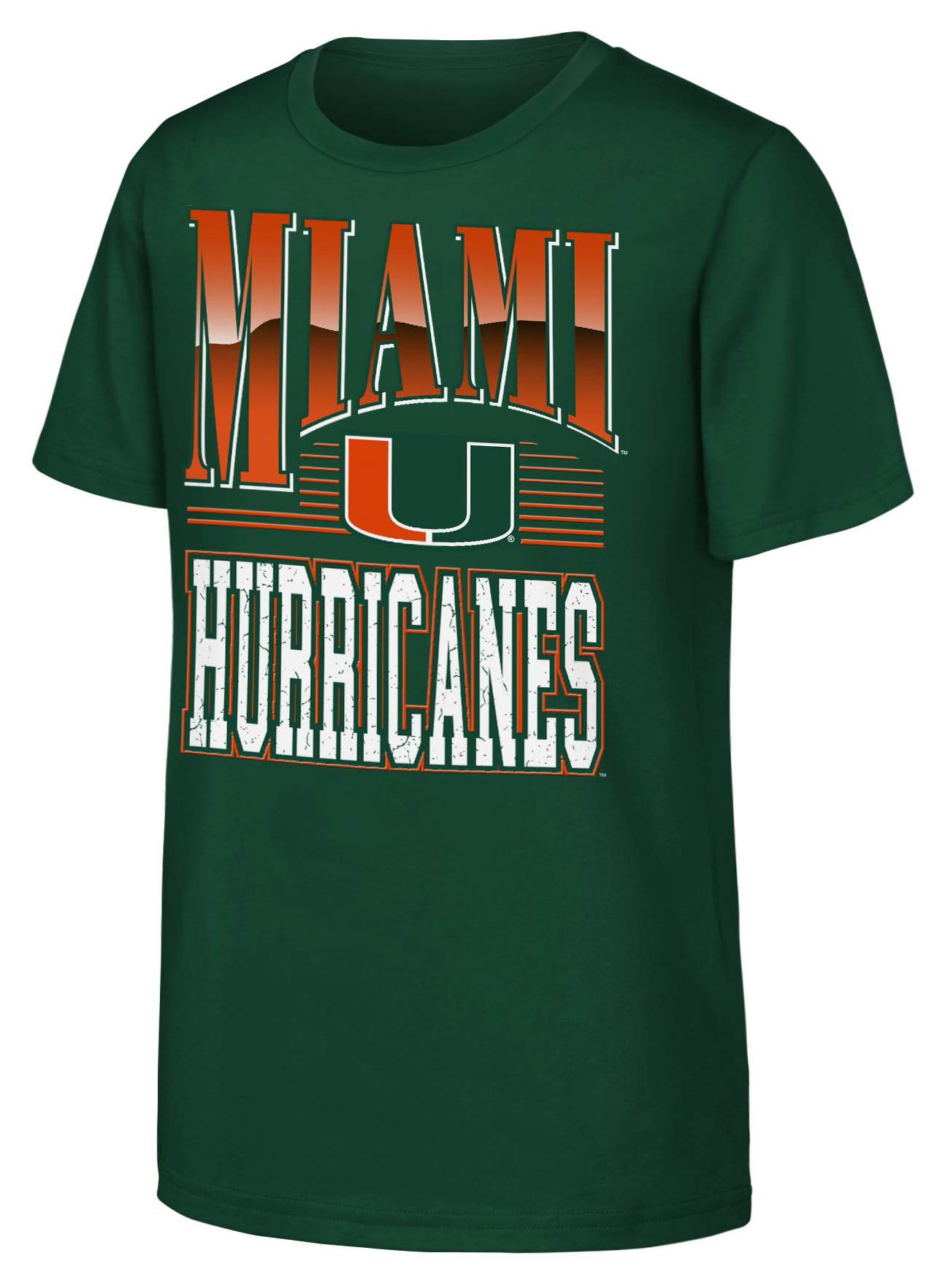 NCAA Youth Miami Hurricanes Green Chrome Header T-Shirt
