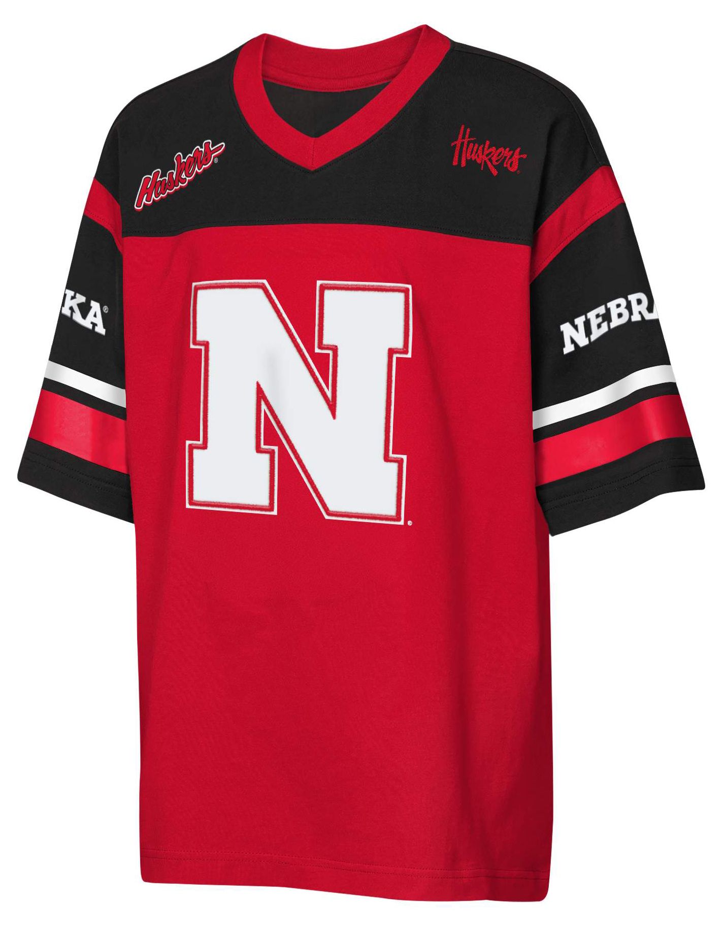 NCAA Youth Nebraska Cornhuskers Red Chop Block Jersey