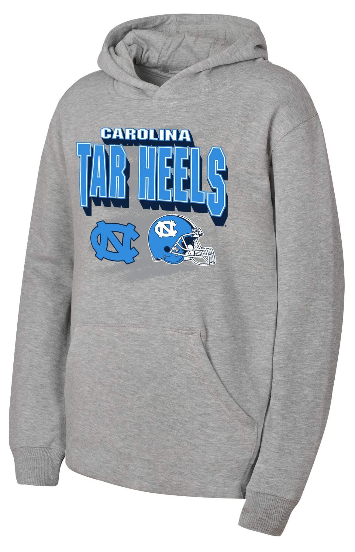 NCAA Youth North Carolina Tar Heels Heather Gray Throwdown Crewneck Sweatshirt