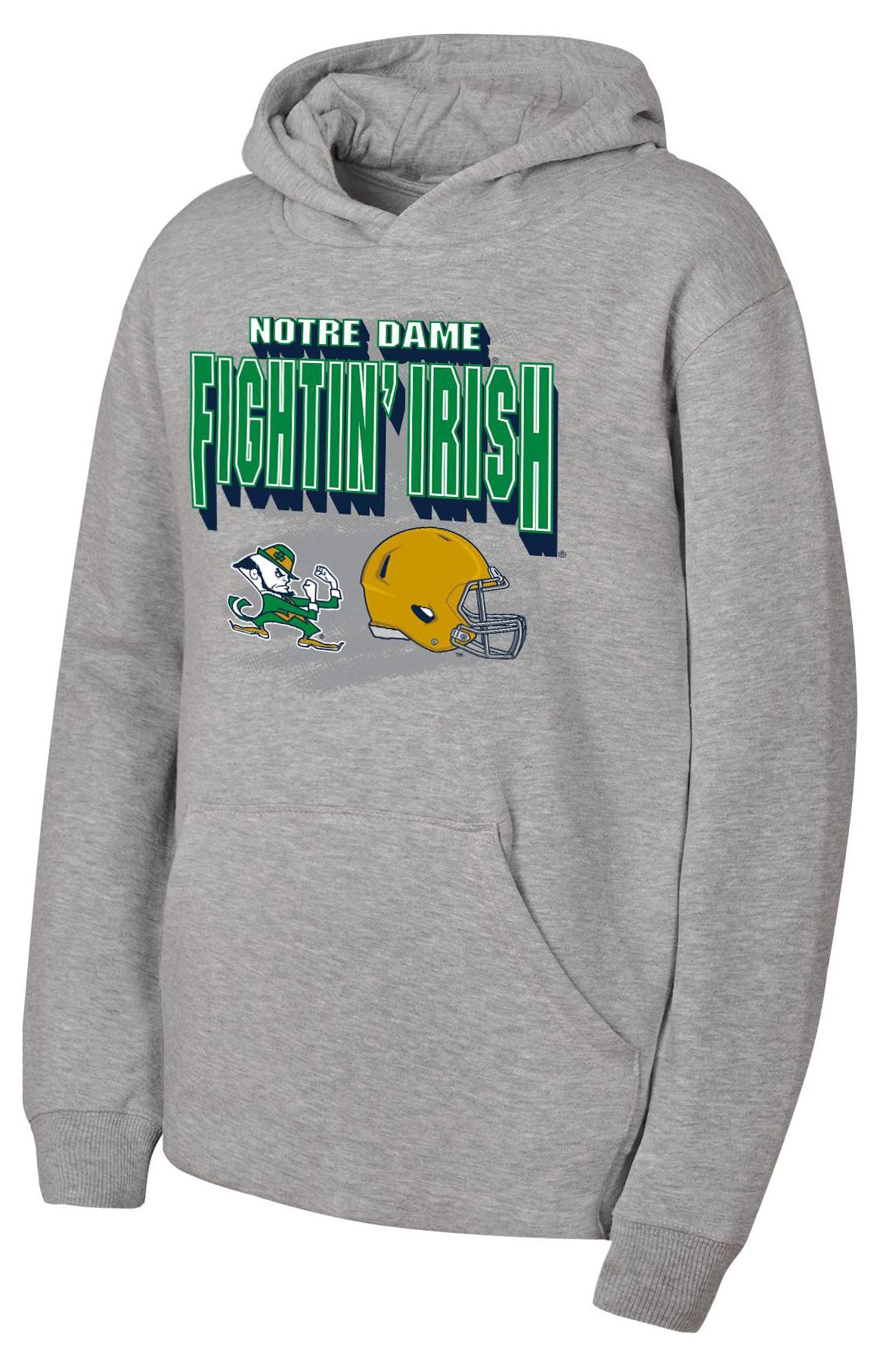 NCAA Youth Notre Dame Fighting Irish Heather Gray Throwdown Crewneck Sweatshirt