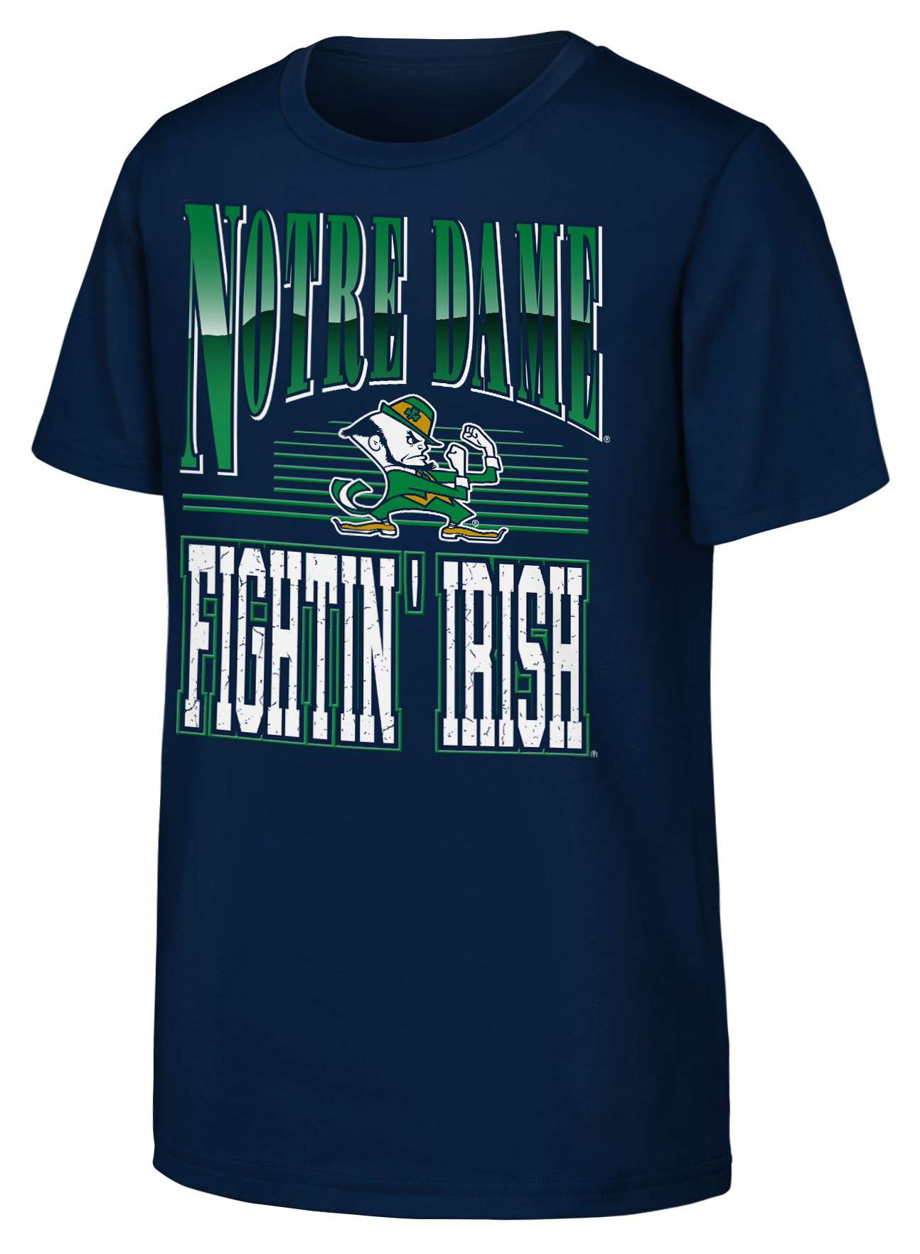 Outerstuff Youth Notre Dame Fighting Irish Navy Chrome Header T-Shirt
