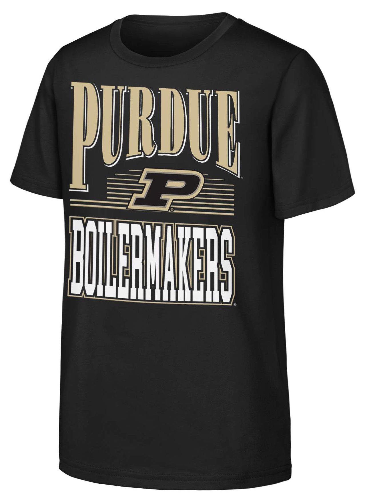 NCAA Youth Purdue Boilermakers Black Chrome Header T-Shirt