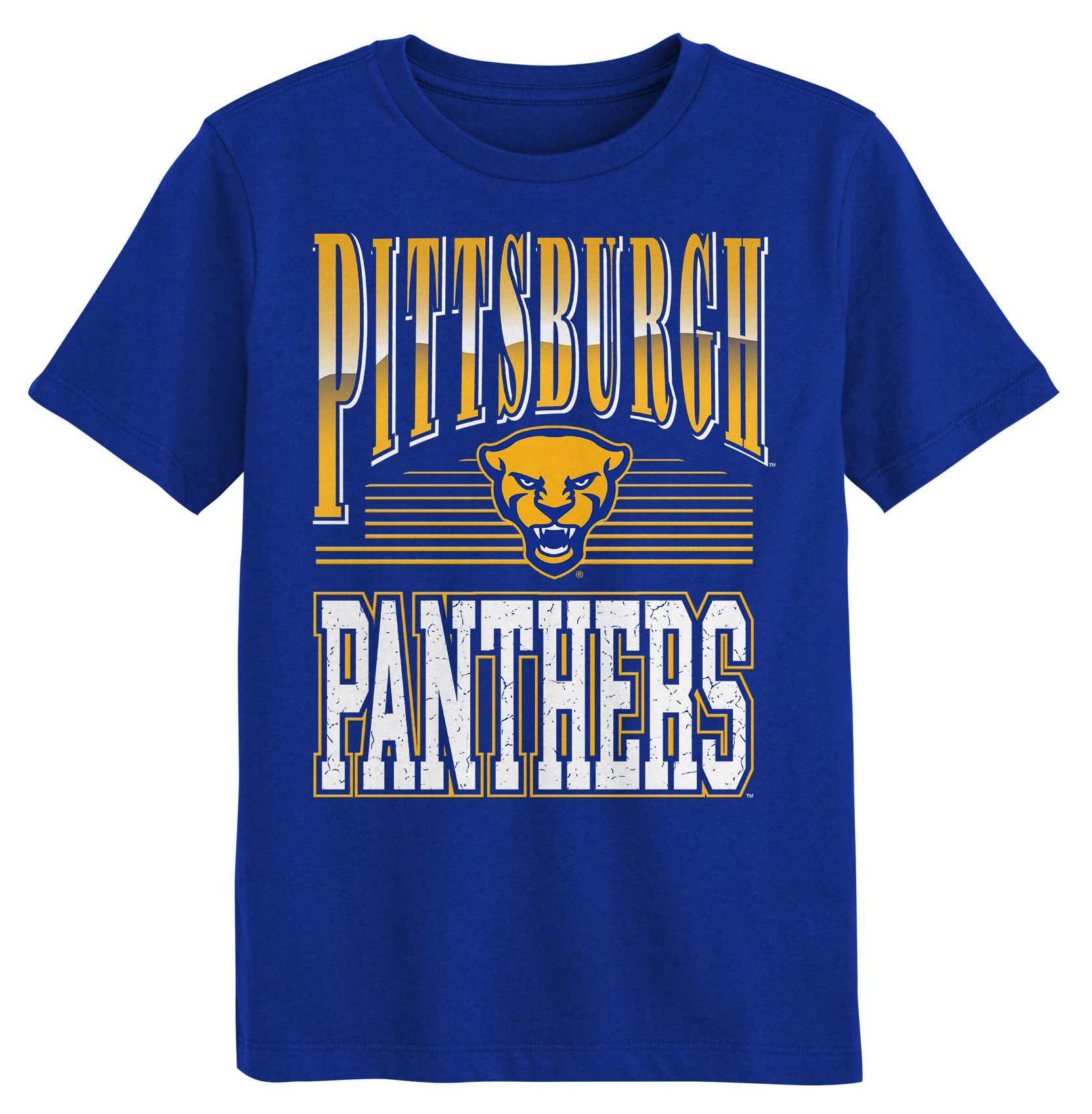 NCAA Youth Pitt Panthers Royal Chrome Header T-Shirt
