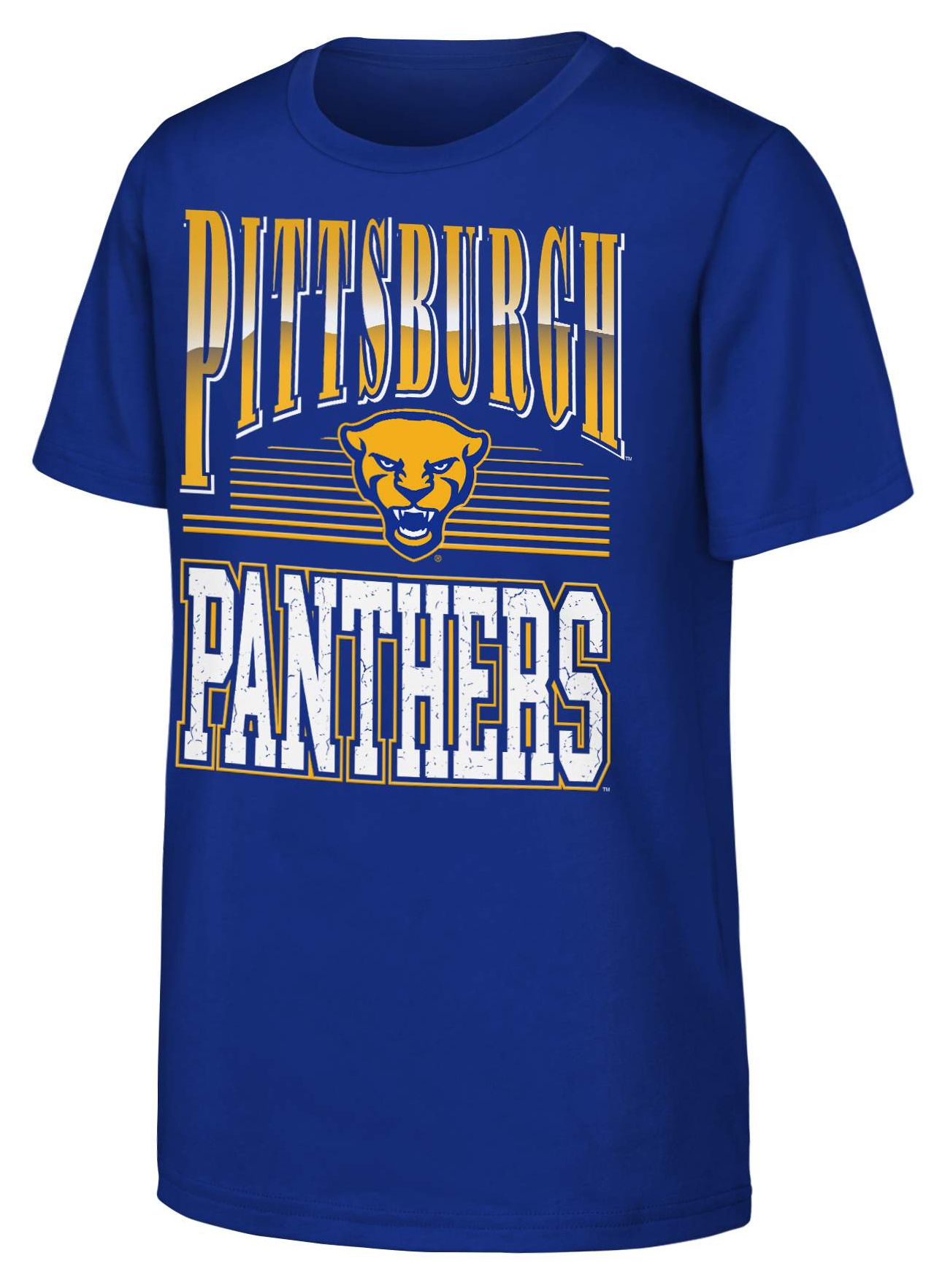 NCAA Youth Pitt Panthers Royal Chrome Header T-Shirt
