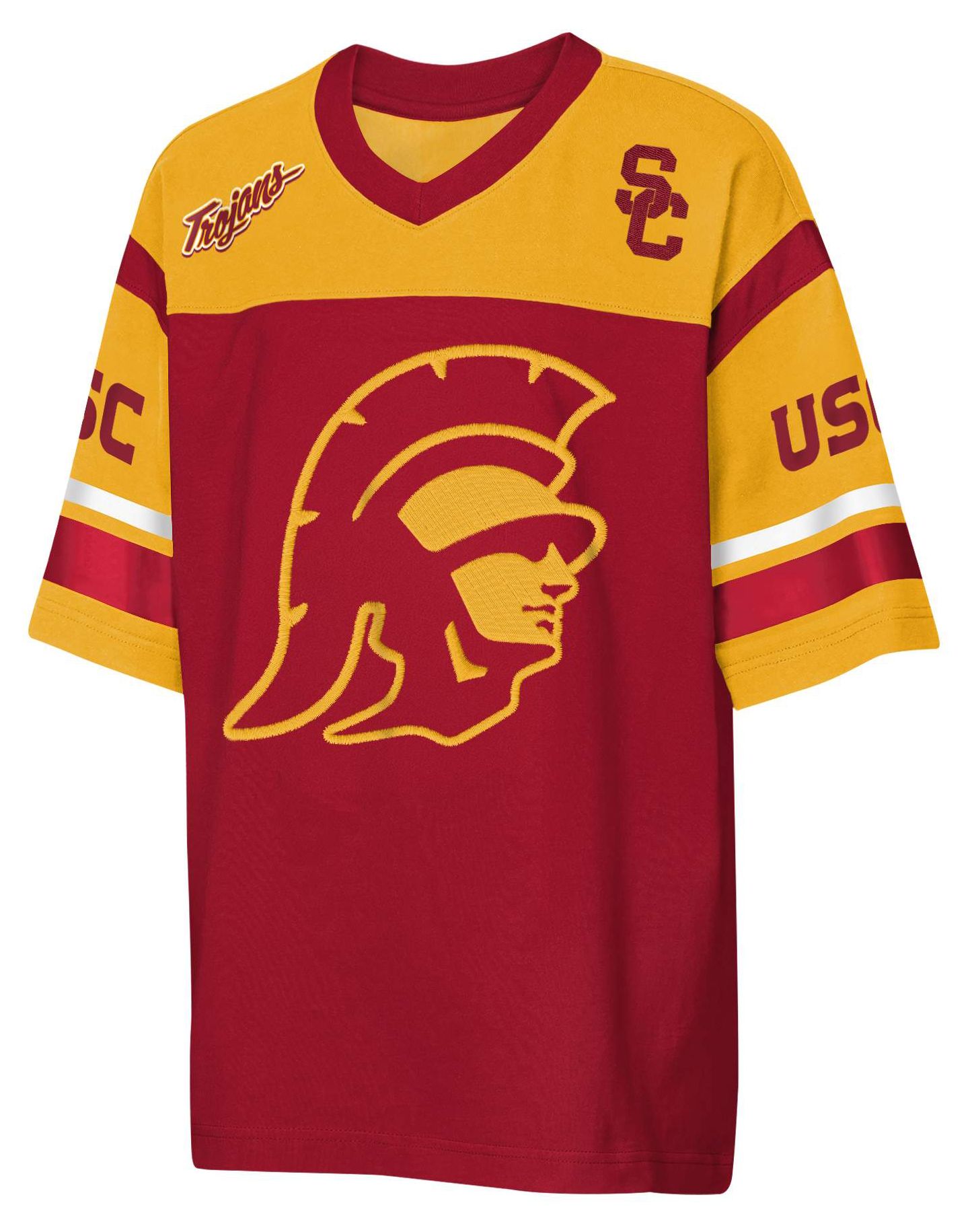 NCAA Youth USC Trojans Red Chop Block Jersey