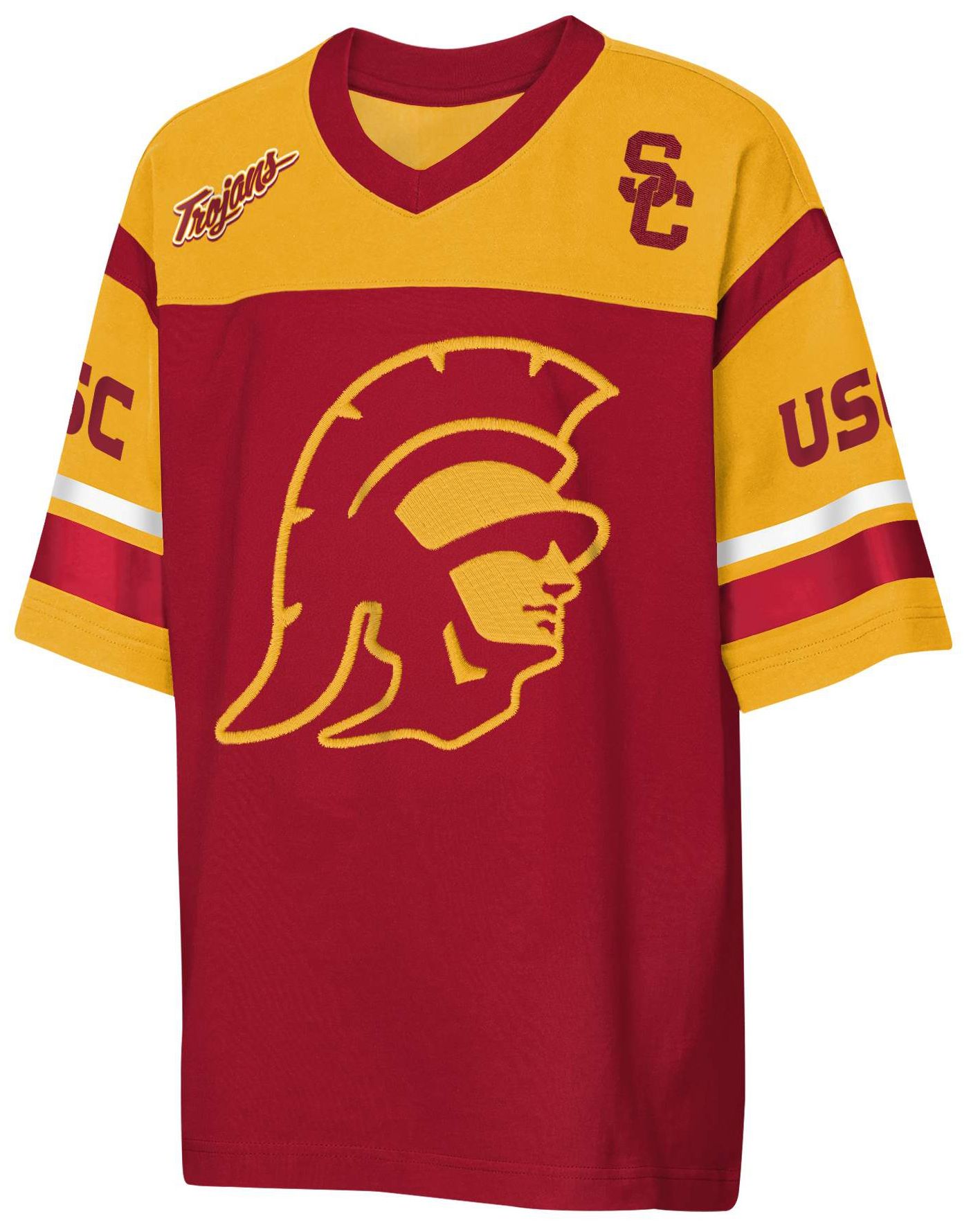 NCAA Youth USC Trojans Red Chop Block Jersey