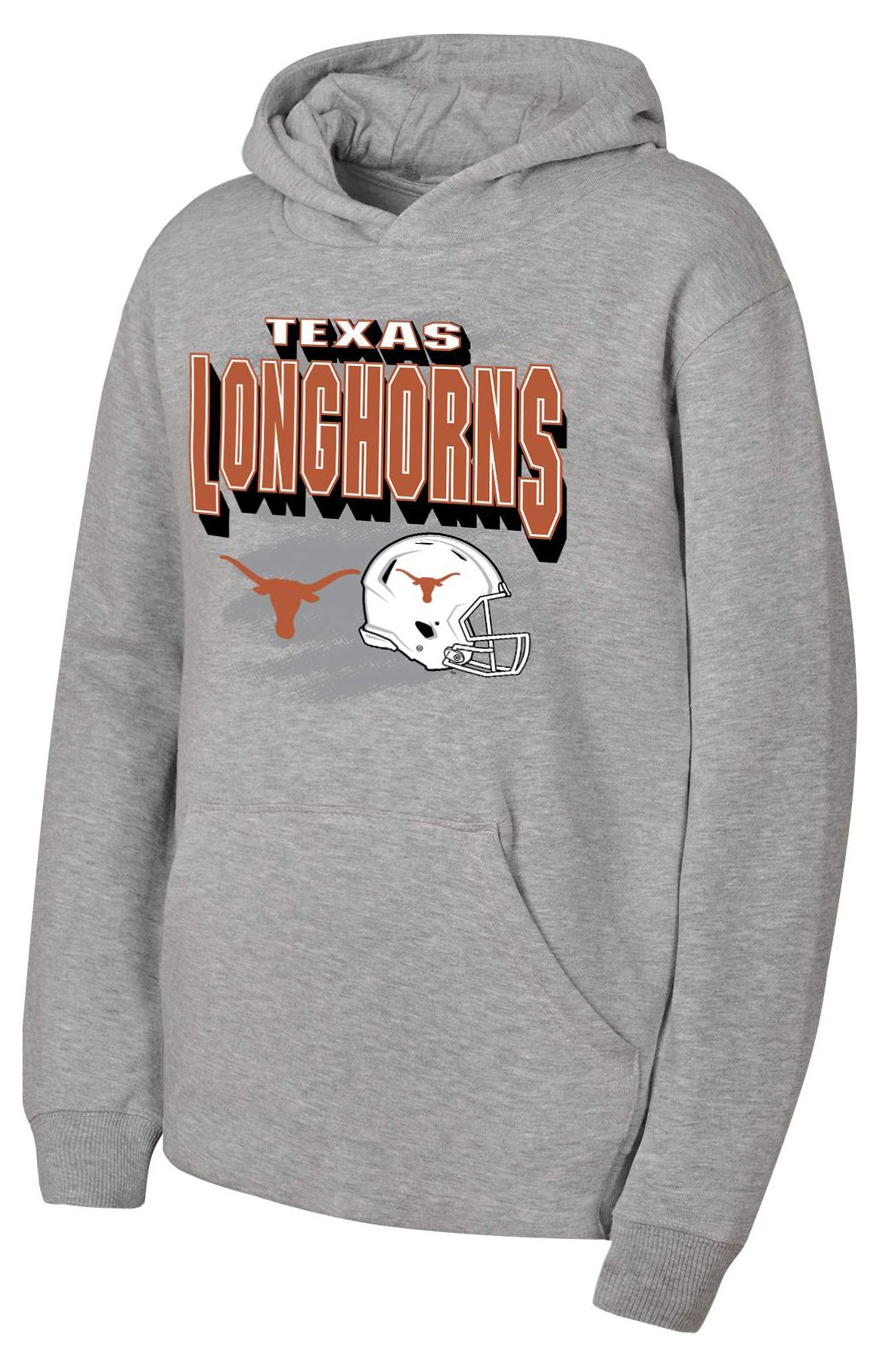 NCAA Youth Texas Longhorns Heather Gray Throwdown Crewneck Sweatshirt