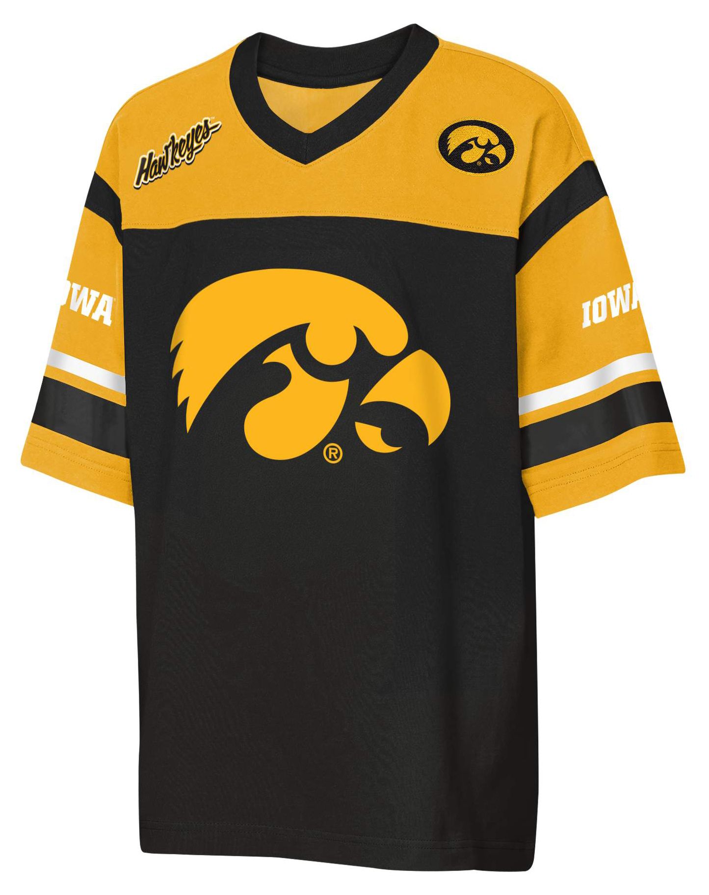NCAA Youth Iowa Hawkeyes Black Chop Block Jersey