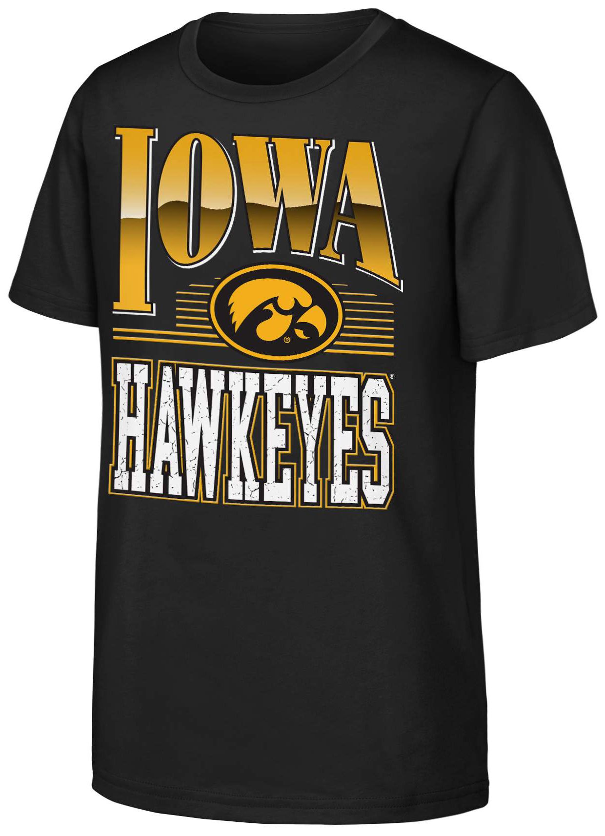 NCAA Youth Iowa Hawkeyes Black Chrome Header T-Shirt
