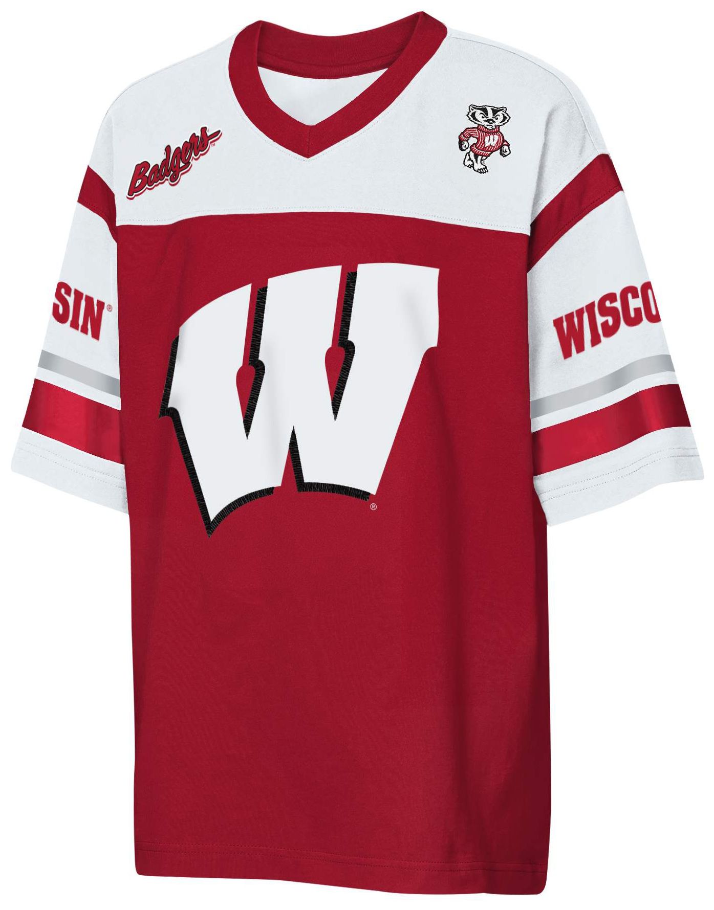 NCAA Little Kids' Wisconsin Badgers Red Chop Block Jersey