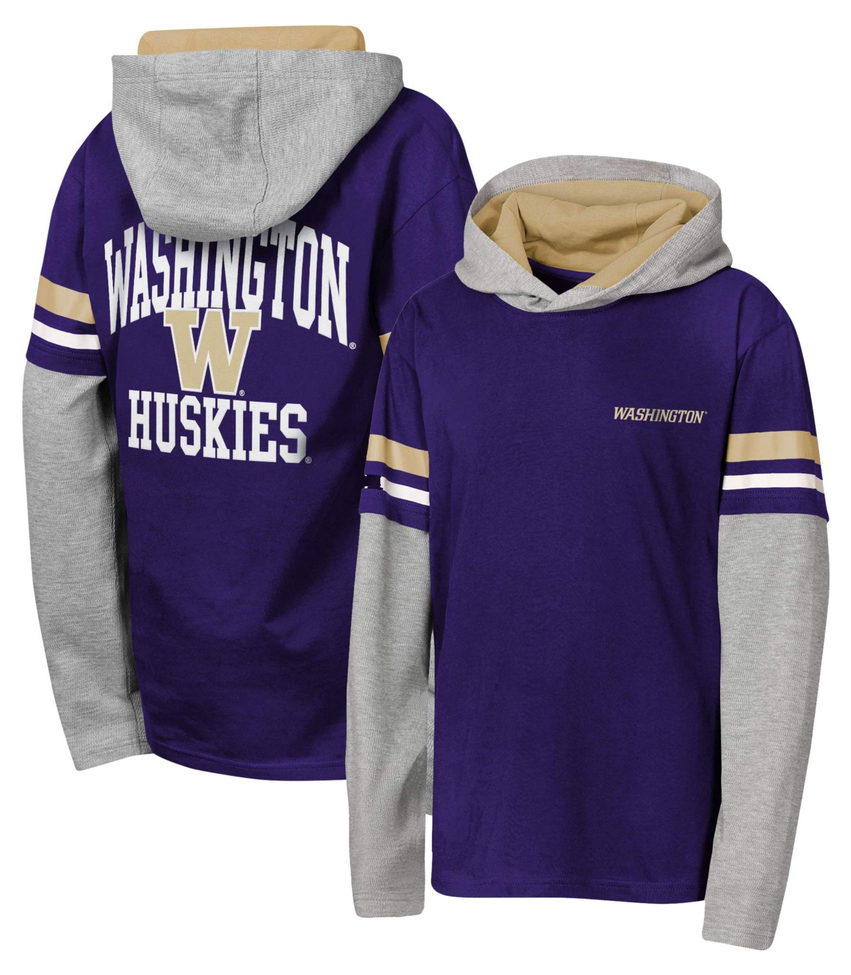 NCAA Youth Washington Huskies Purple Fair Catch Hoodie