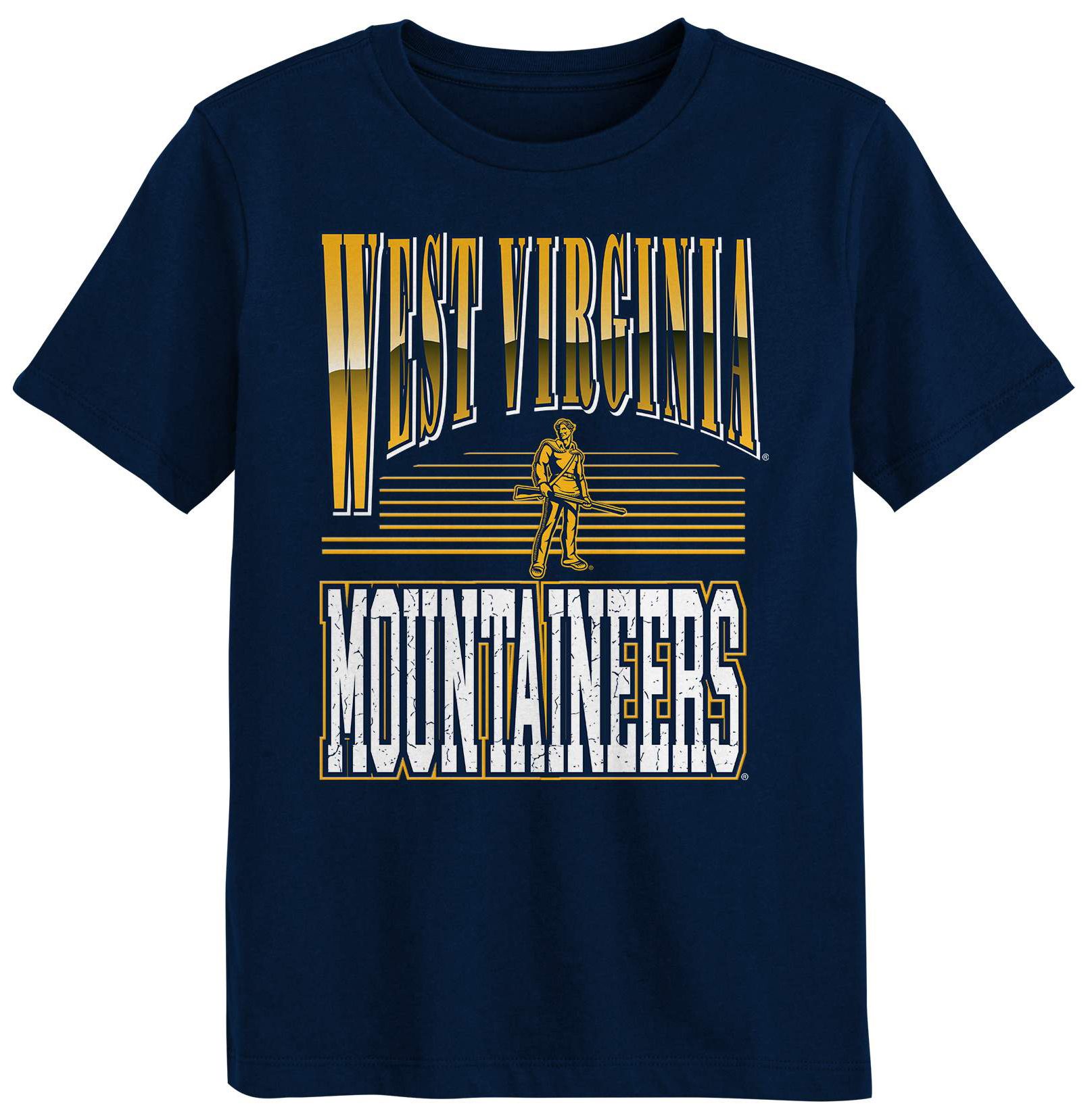 NCAA Youth West Virginia Mountaineers Navy Chrome Header T-Shirt