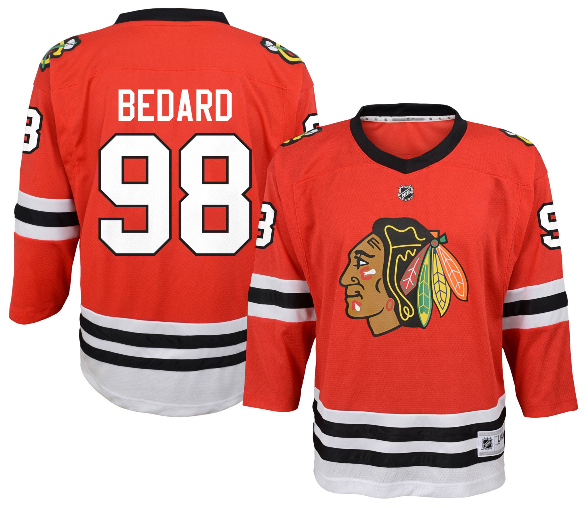 NHL Youth Chicago Blackhawks Connor Bedard #98 Red Home Replica Jersey