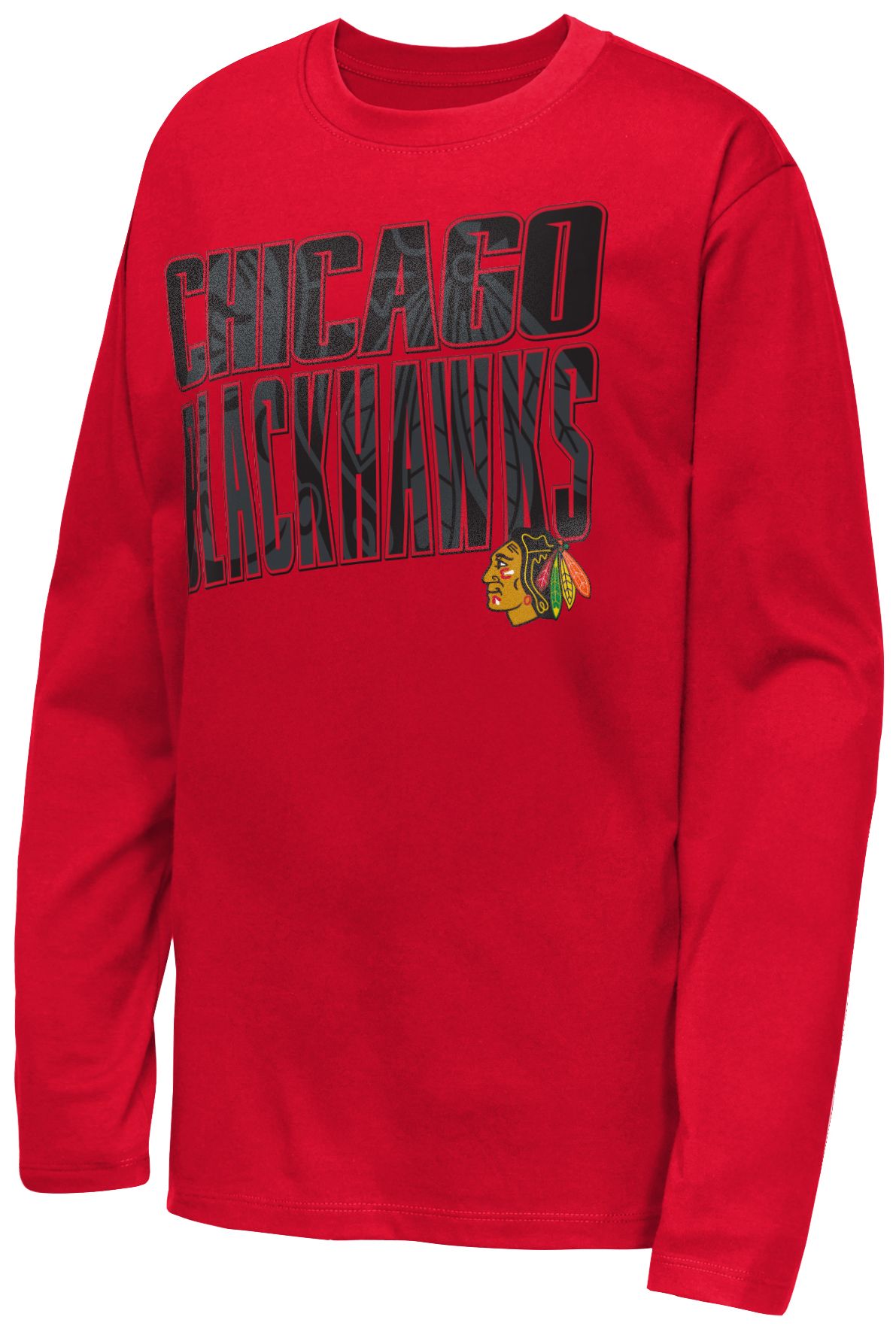 NHL Youth Chicago Blackhawks Red Set the Tone Long Sleeve Shirt