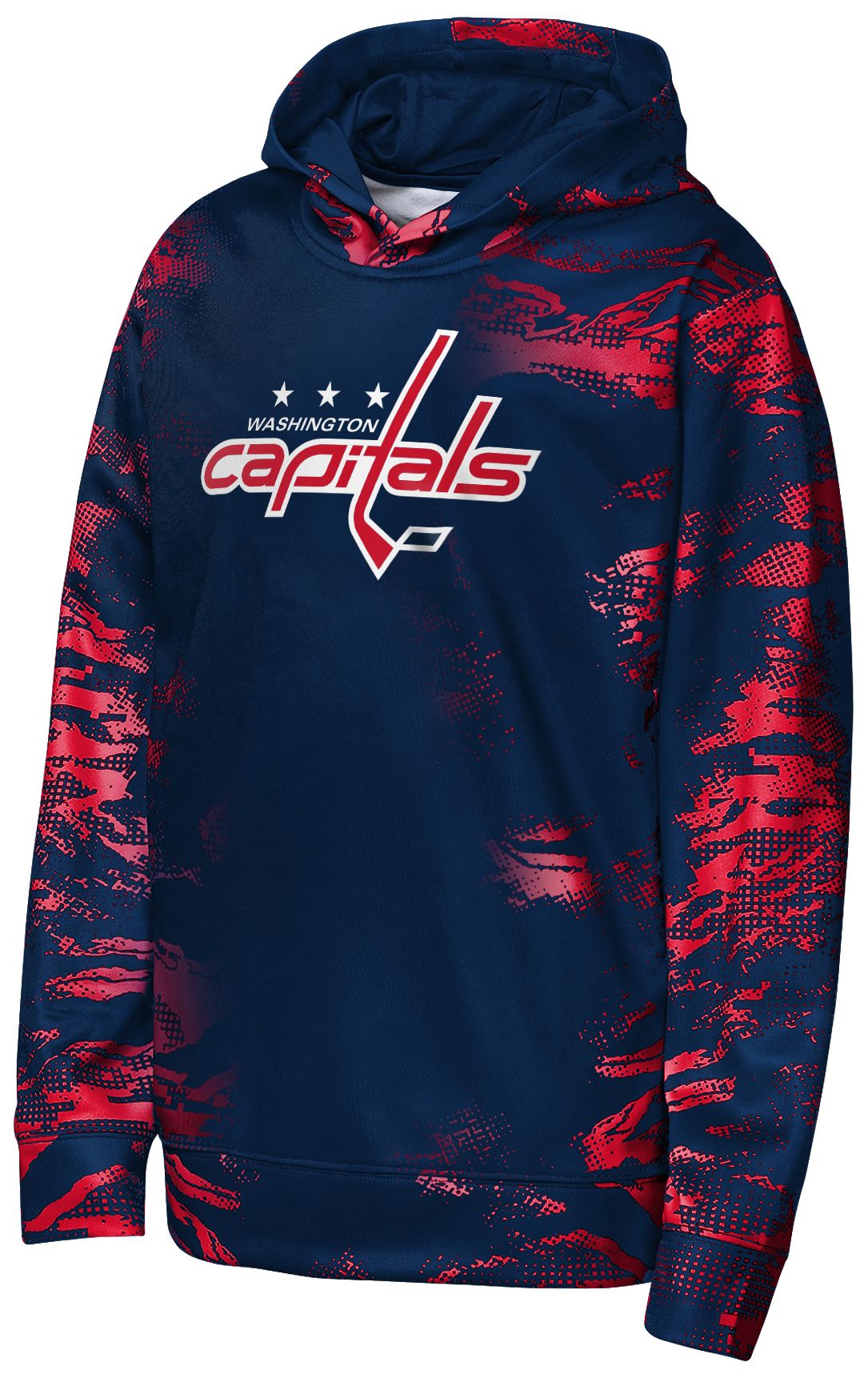 NHL Team Apparel Youth Washington Capitals Navy Dynamics Pullover Hoodie