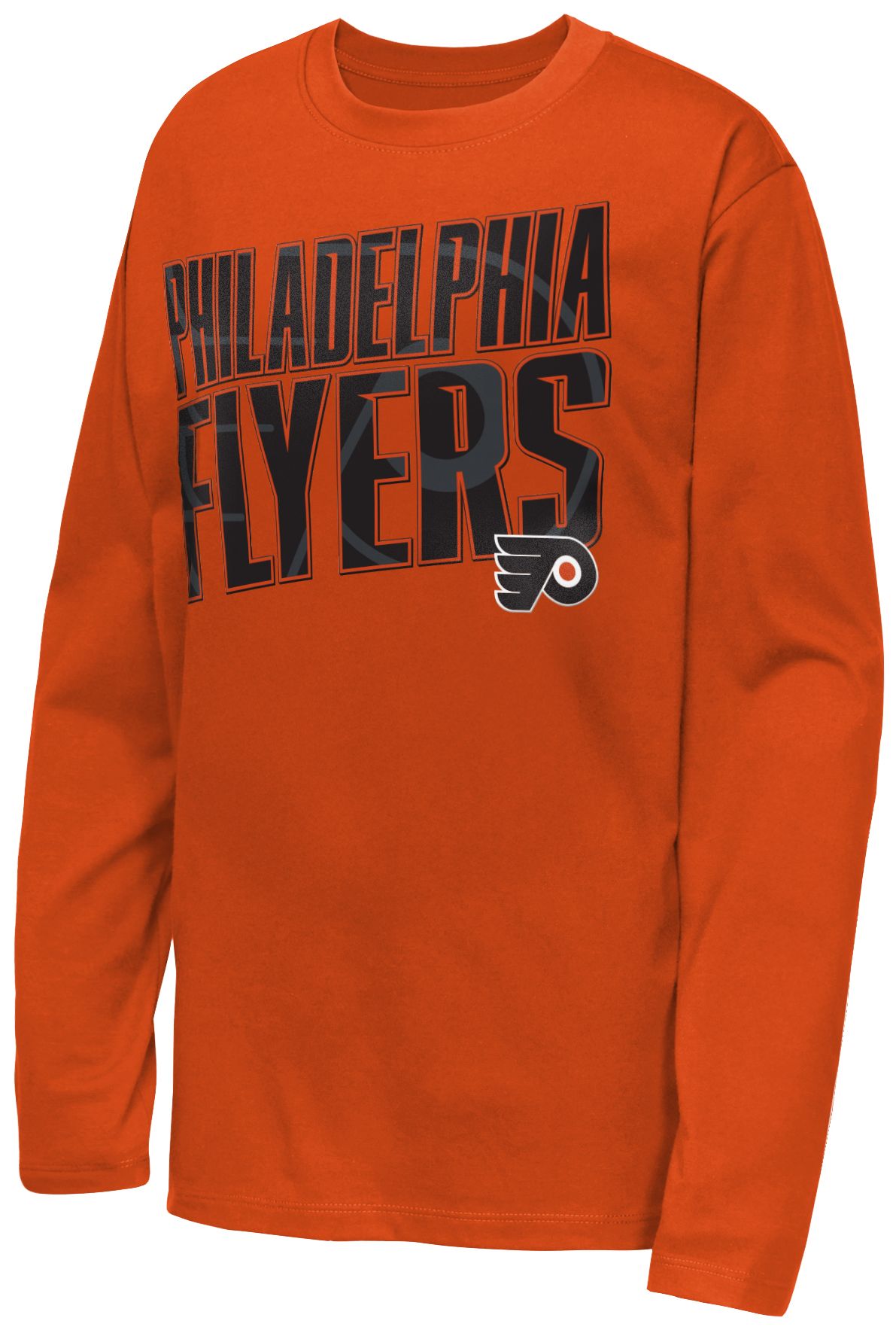 NHL Youth Philadelphia Flyers Orange Set the Tone Long Sleeve Shirt, Small