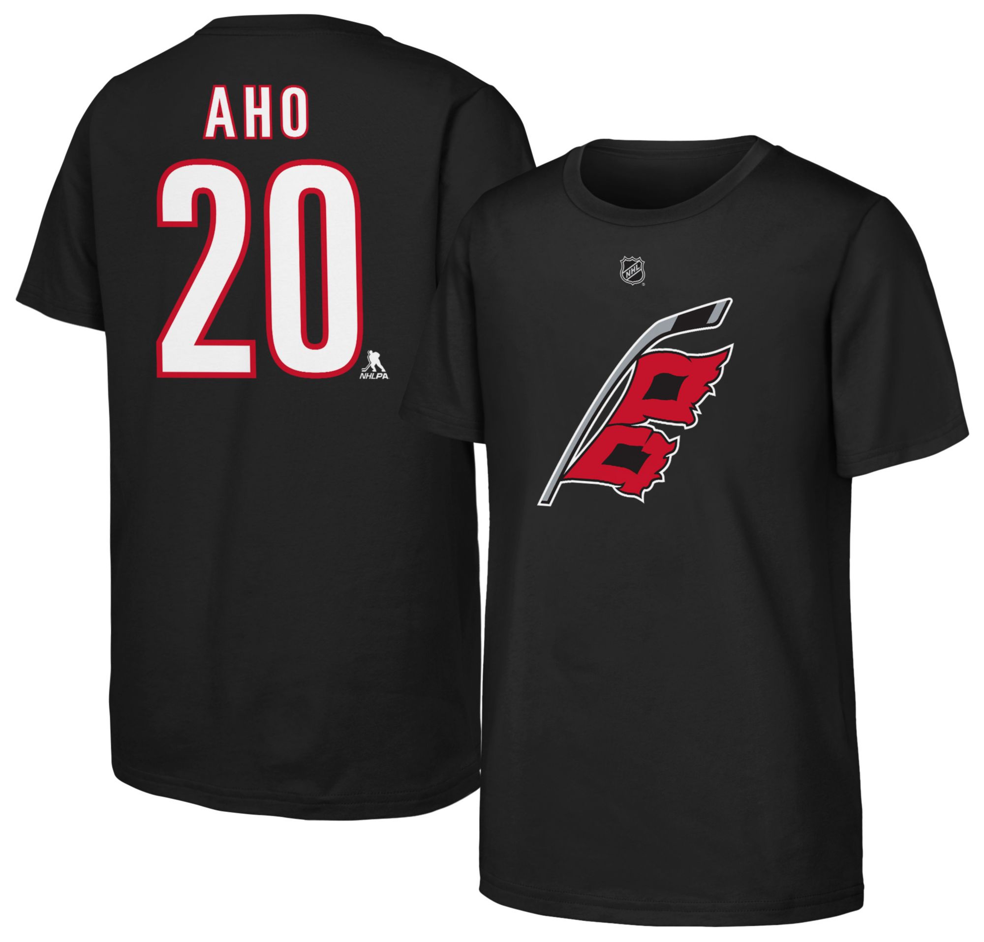NHL Youth Carolina Hurricanes Sebastian Aho #20 Black T-Shirt