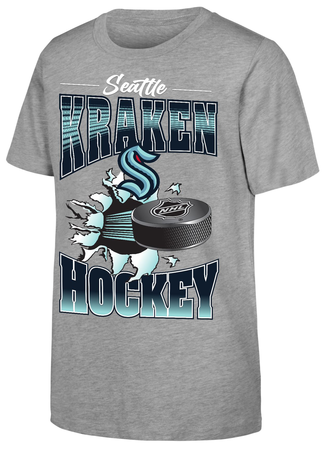 NHL Youth Seattle Kraken Dark Gray Heather Breakout 2.0 T-Shirt, XL