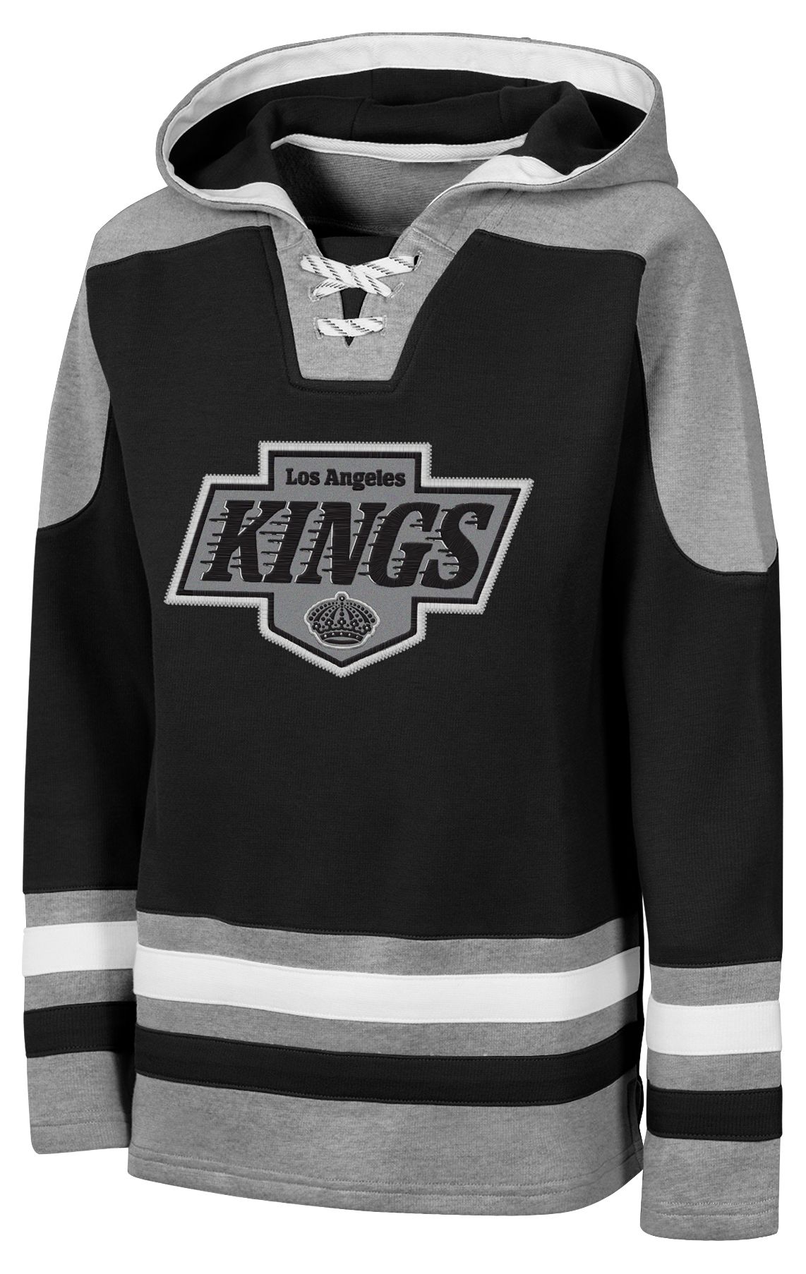 NHL Team Apparel Youth Los Angeles Kings Black Ageless Pullover Hoodie