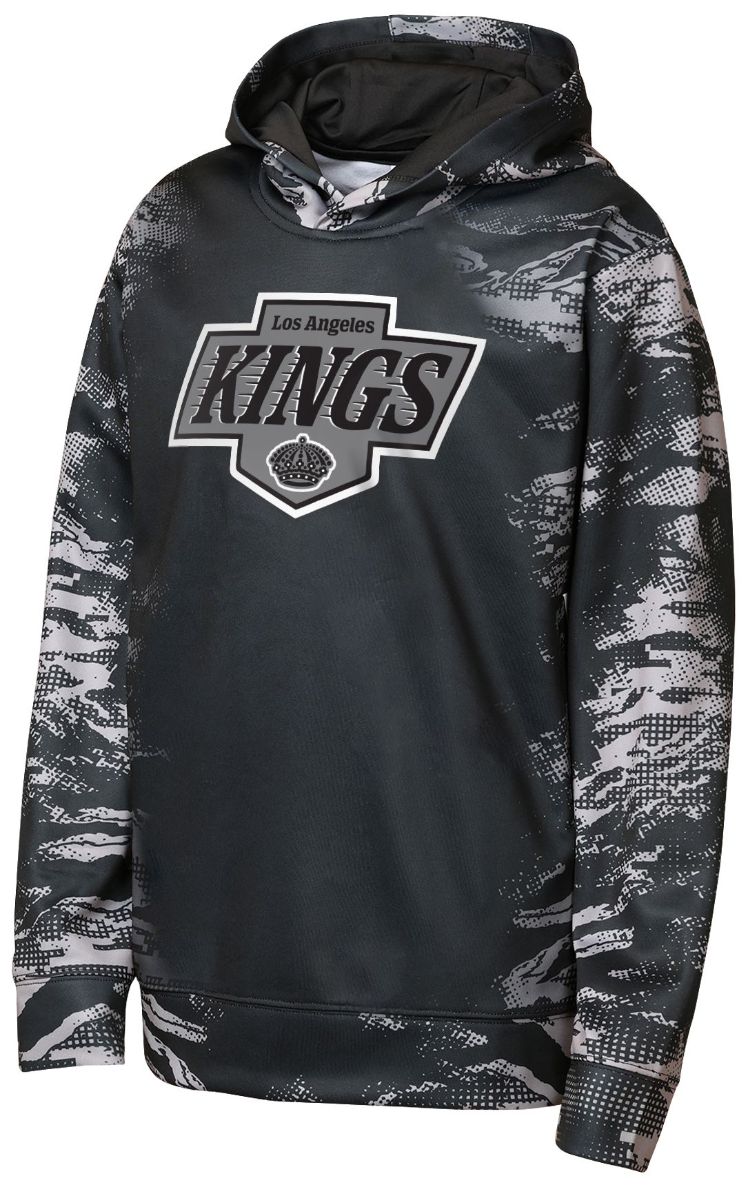 NHL Team Apparel Youth Los Angeles Kings Black Dynamics Pullover Hoodie