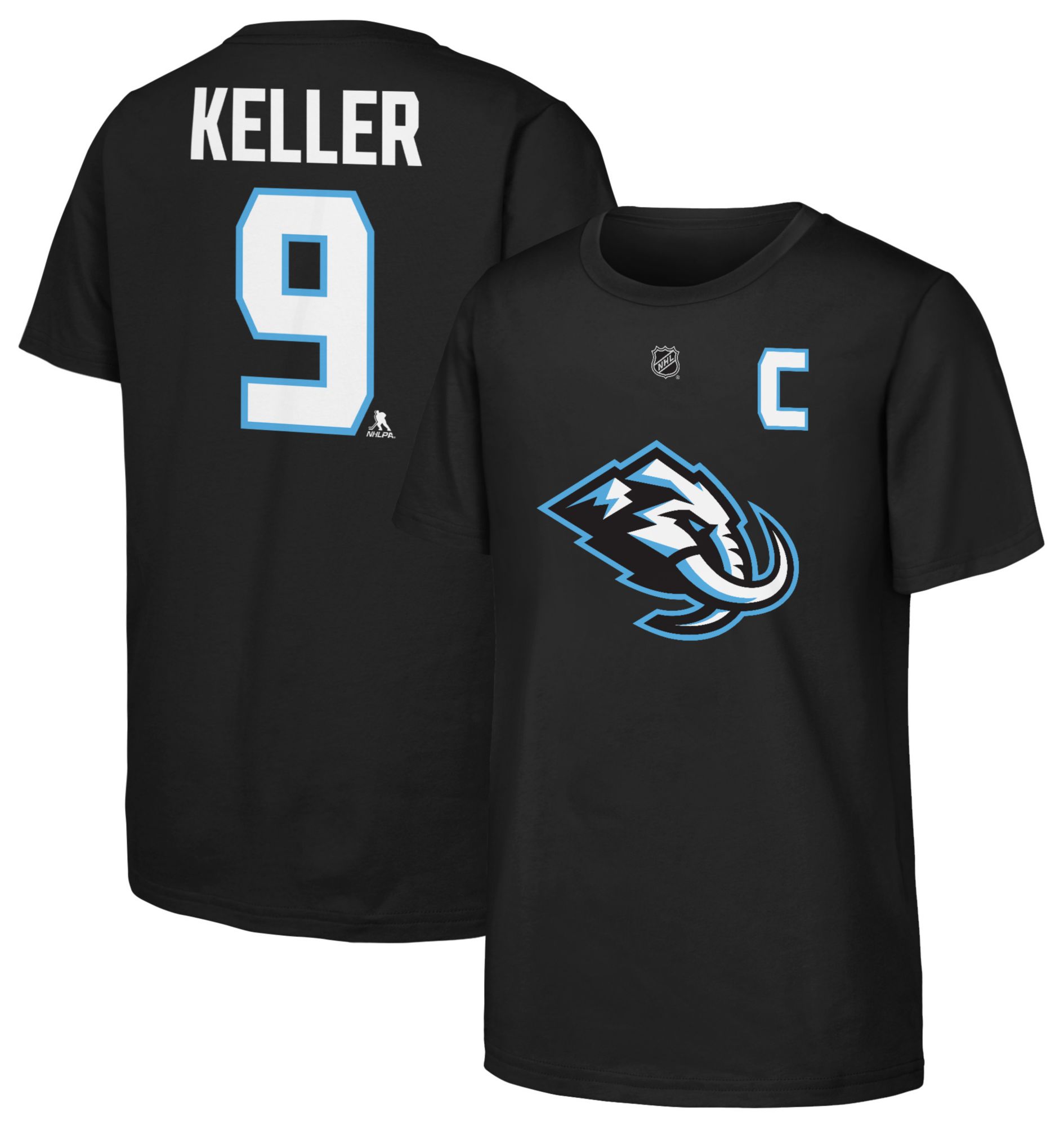 NHL Youth Utah Mammoths Clayton Keller #9 Black T-Shirt