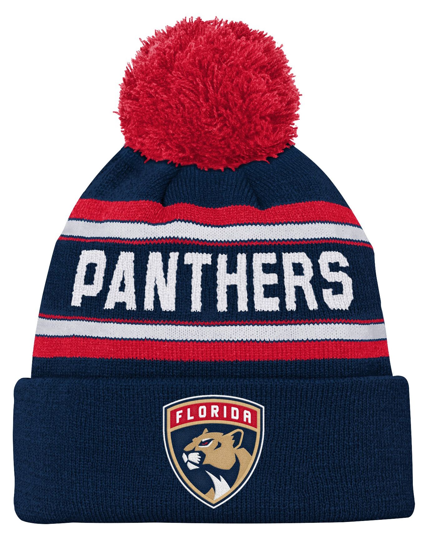 NHL Youth Florida Panthers Jacquard Pom Knit Hat