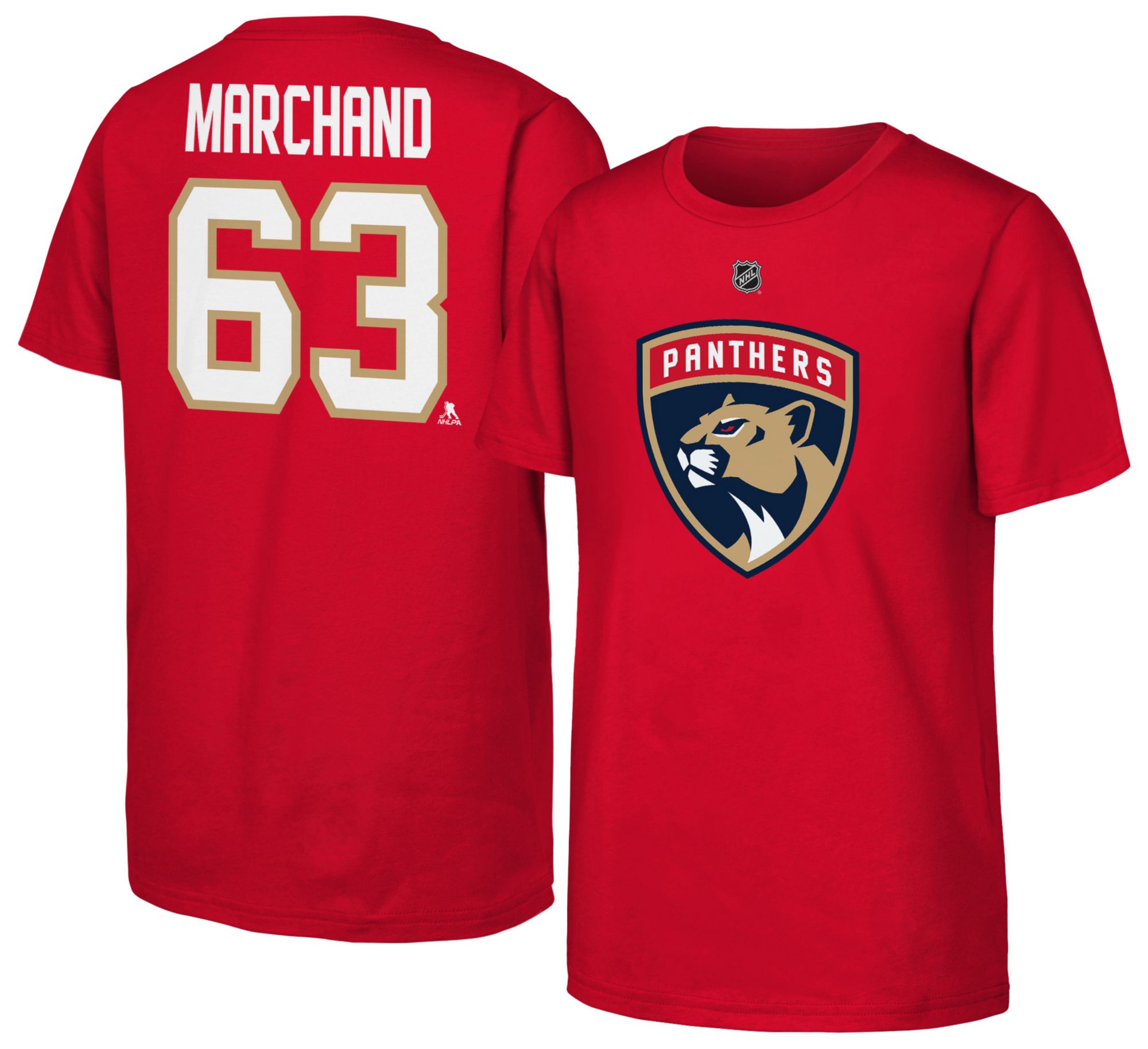 NHL Youth Florida Panthers Brad Marchand #63 University Red T-Shirt